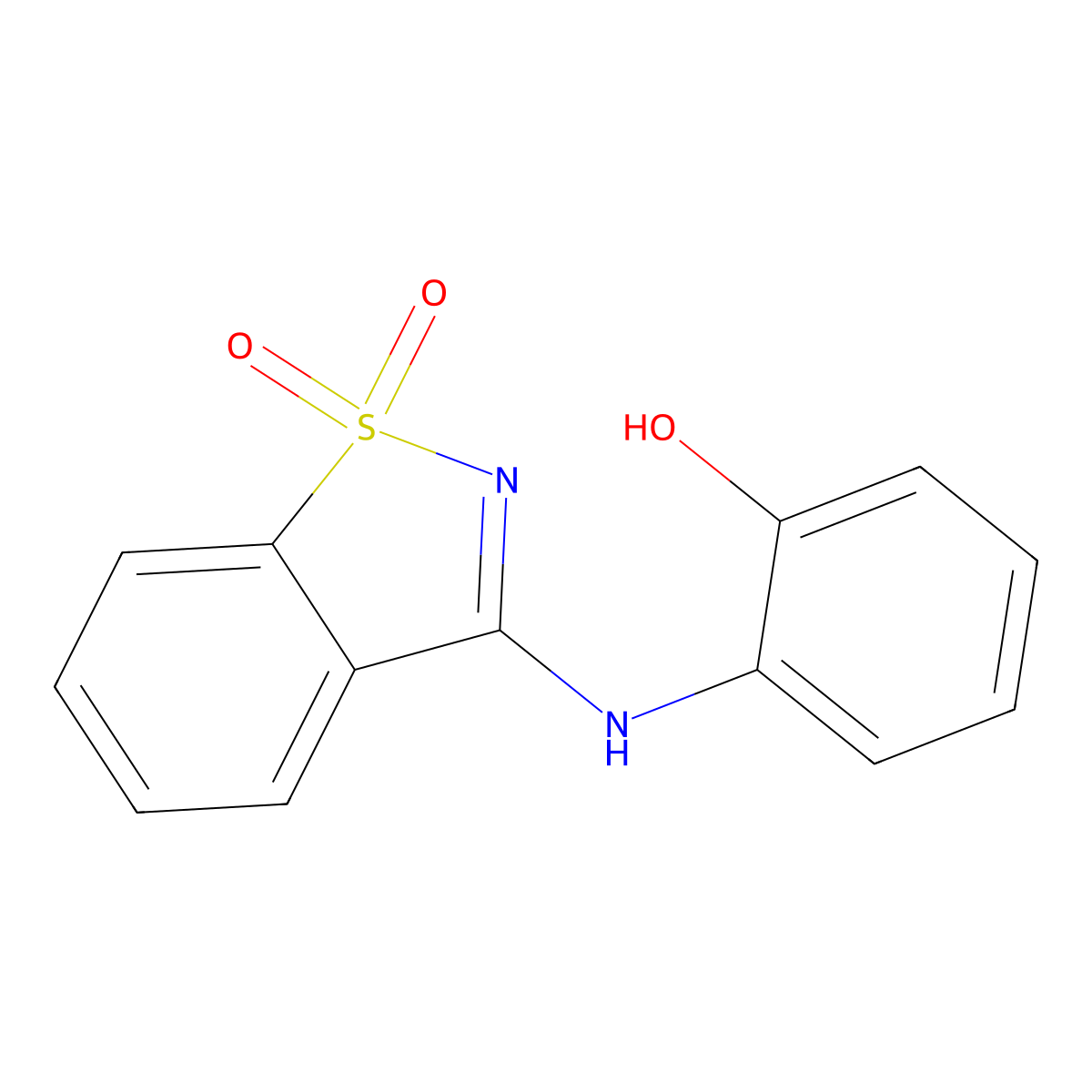 2-[(1,1-Dioxo-1,2-benzothiazol-3-yl)amino]phenol molecular structure, CAS 314036-11-8