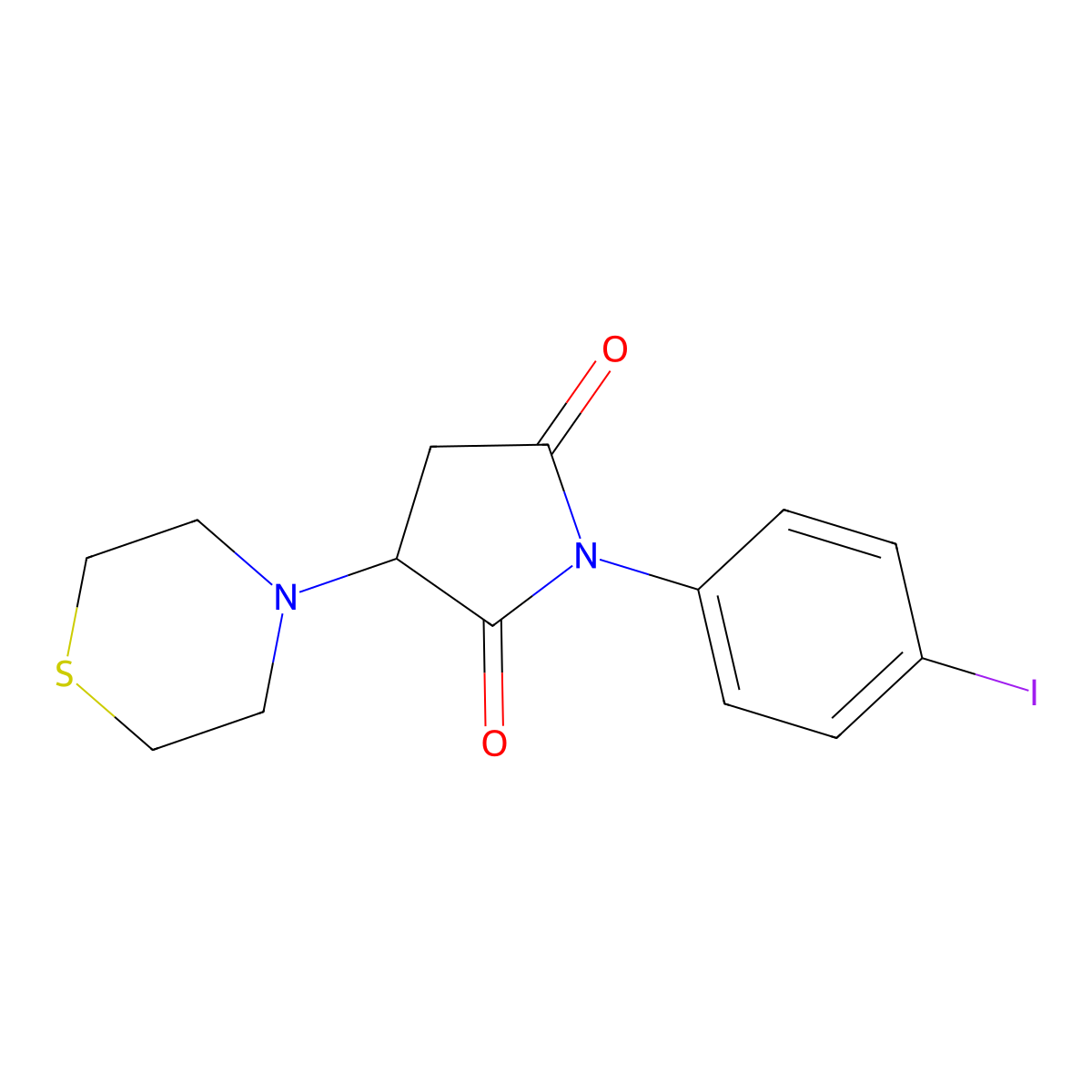1-(4-Iodophenyl)-3-(4-thiomorpholinyl)-2,5-pyrrolidinedione molecular structure, CAS 314038-49-8
