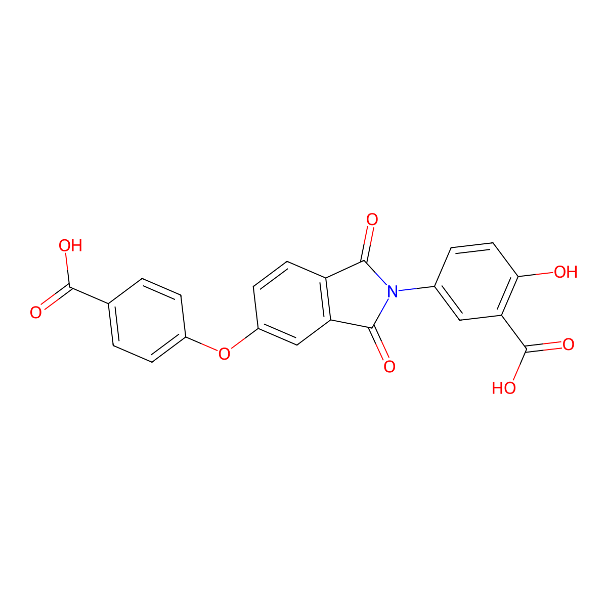 5-[5-(4-carboxyphenoxy)-1,3-dioxo-1,3-dihydro-2H-isoindol-2-yl]-2-hydroxybenzoic acid molecular structure, CAS 314038-52-3