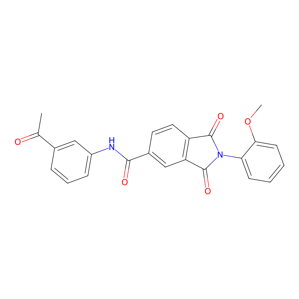 N-(3-acetylphenyl)-2-(2-methoxyphenyl)-1,3-dioxoisoindole-5-carboxamide molecular structure, CAS 314038-61-4