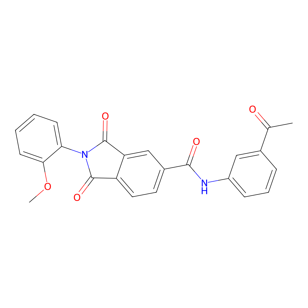 N-(3-acetylphenyl)-2-(2-methoxyphenyl)-1,3-dioxoisoindole-5-carboxamide molecular structure, CAS 314038-61-4