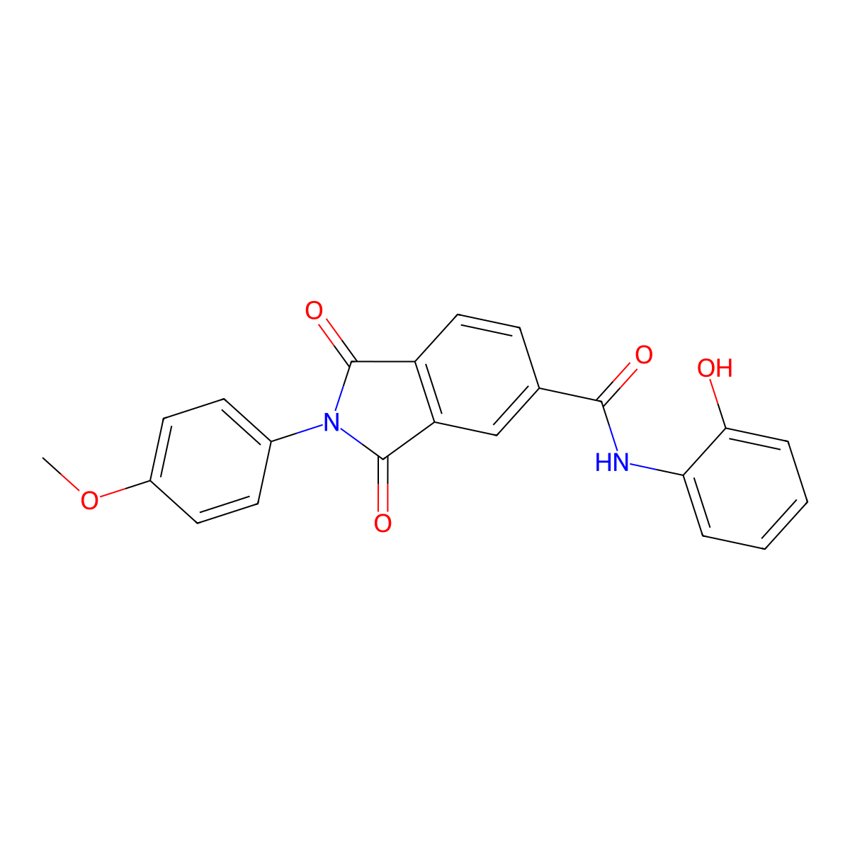 N-(2-hydroxyphenyl)-2-(4-methoxyphenyl)-1,3-dioxoisoindole-5-carboxamide molecular structure, CAS 314038-73-8