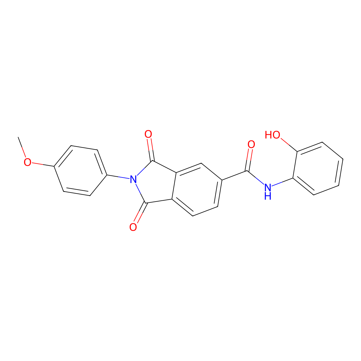 N-(2-hydroxyphenyl)-2-(4-methoxyphenyl)-1,3-dioxoisoindole-5-carboxamide molecular structure, CAS 314038-73-8