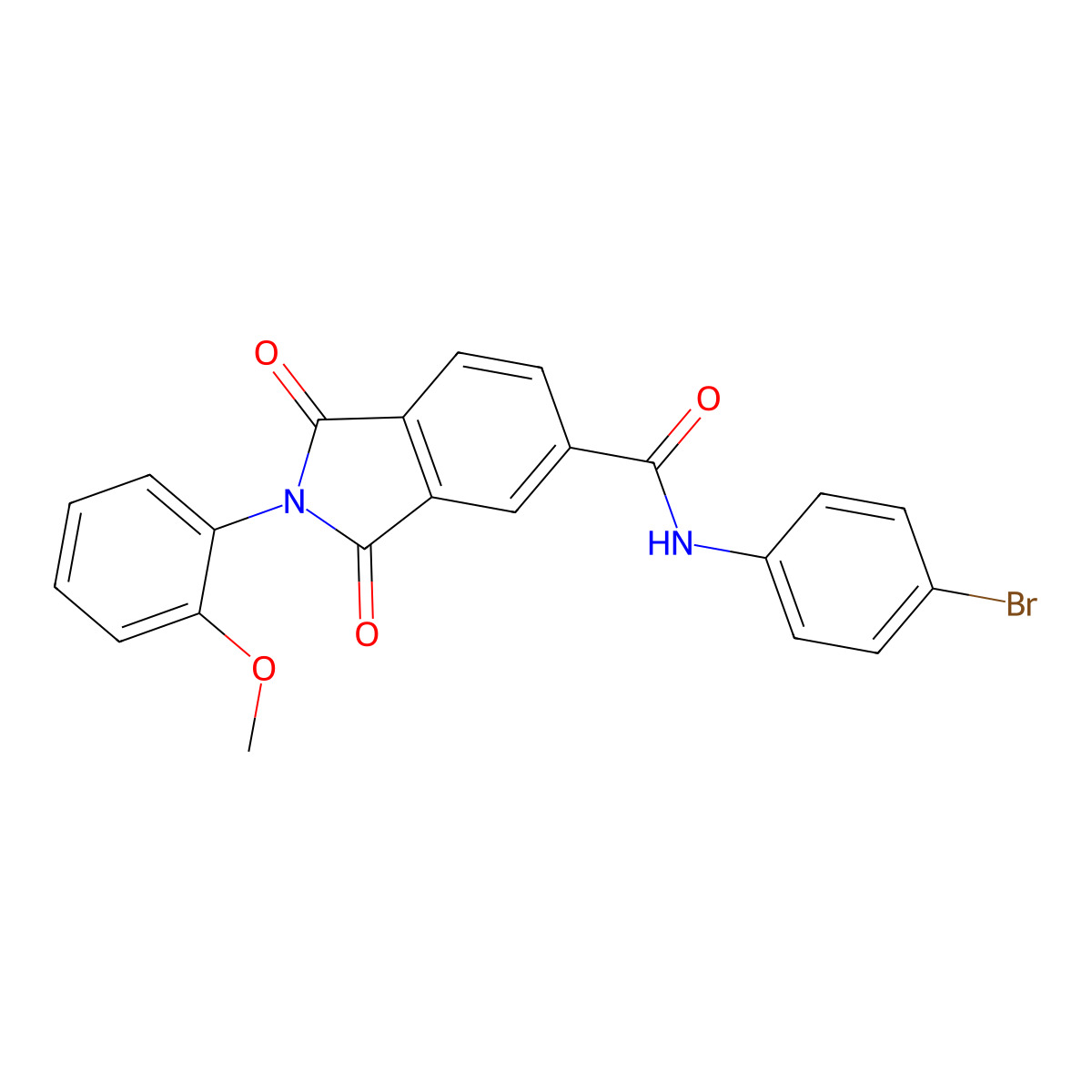 N-(4-bromophenyl)-2-(2-methoxyphenyl)-1,3-dioxoisoindole-5-carboxamide molecular structure, CAS 314038-74-9