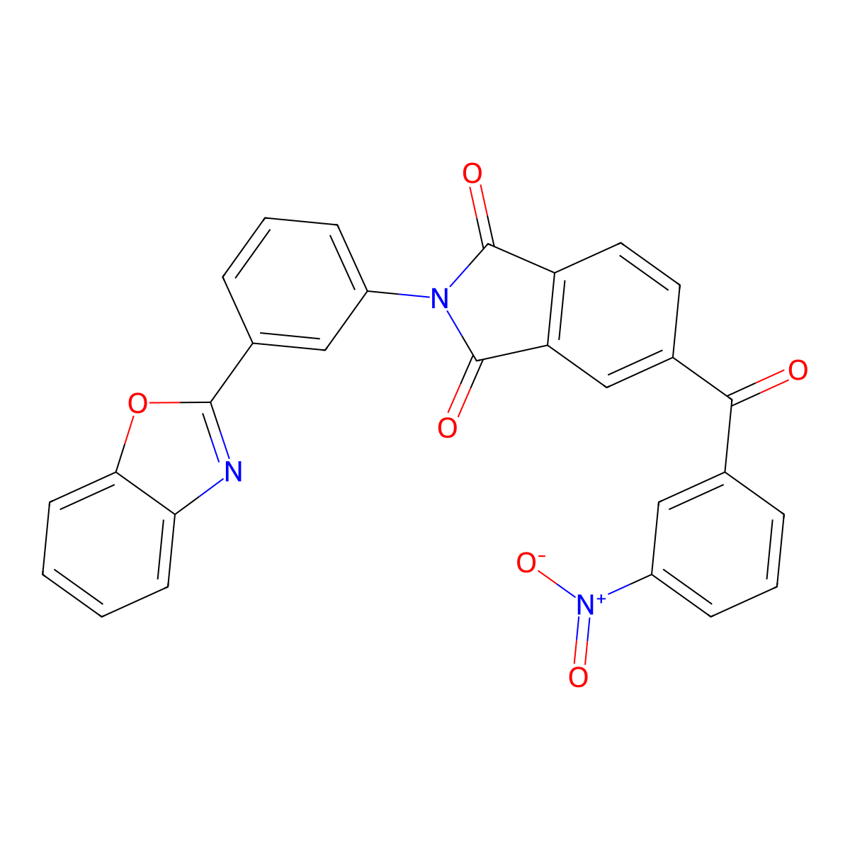 2-[3-(1,3-Benzoxazol-2-yl)phenyl]-5-(3-nitrobenzoyl)isoindole-1,3-dione molecular structure, CAS 314038-78-3