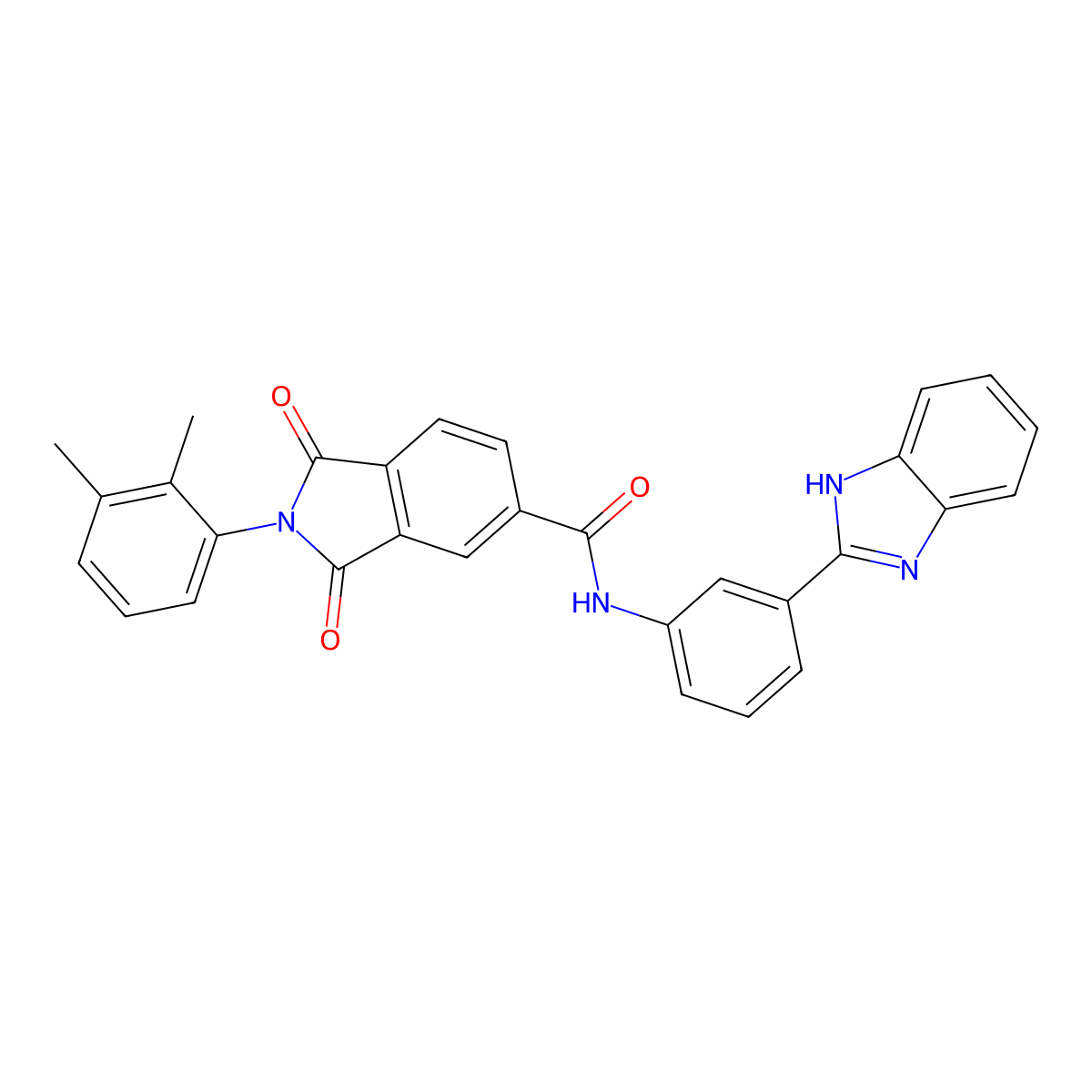 N-[3-(1H-benzimidazol-2-yl)phenyl]-2-(2,3-dimethylphenyl)-1,3-dioxoisoindole-5-carboxamide molecular structure, CAS 314038-79-4