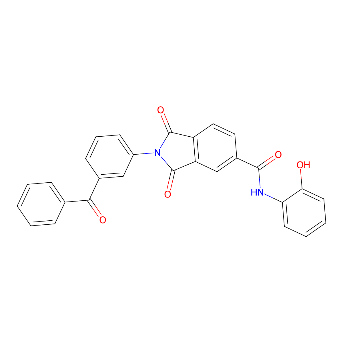 2-(3-benzoylphenyl)-N-(2-hydroxyphenyl)-1,3-dioxoisoindole-5-carboxamide molecular structure, CAS 314038-83-0
