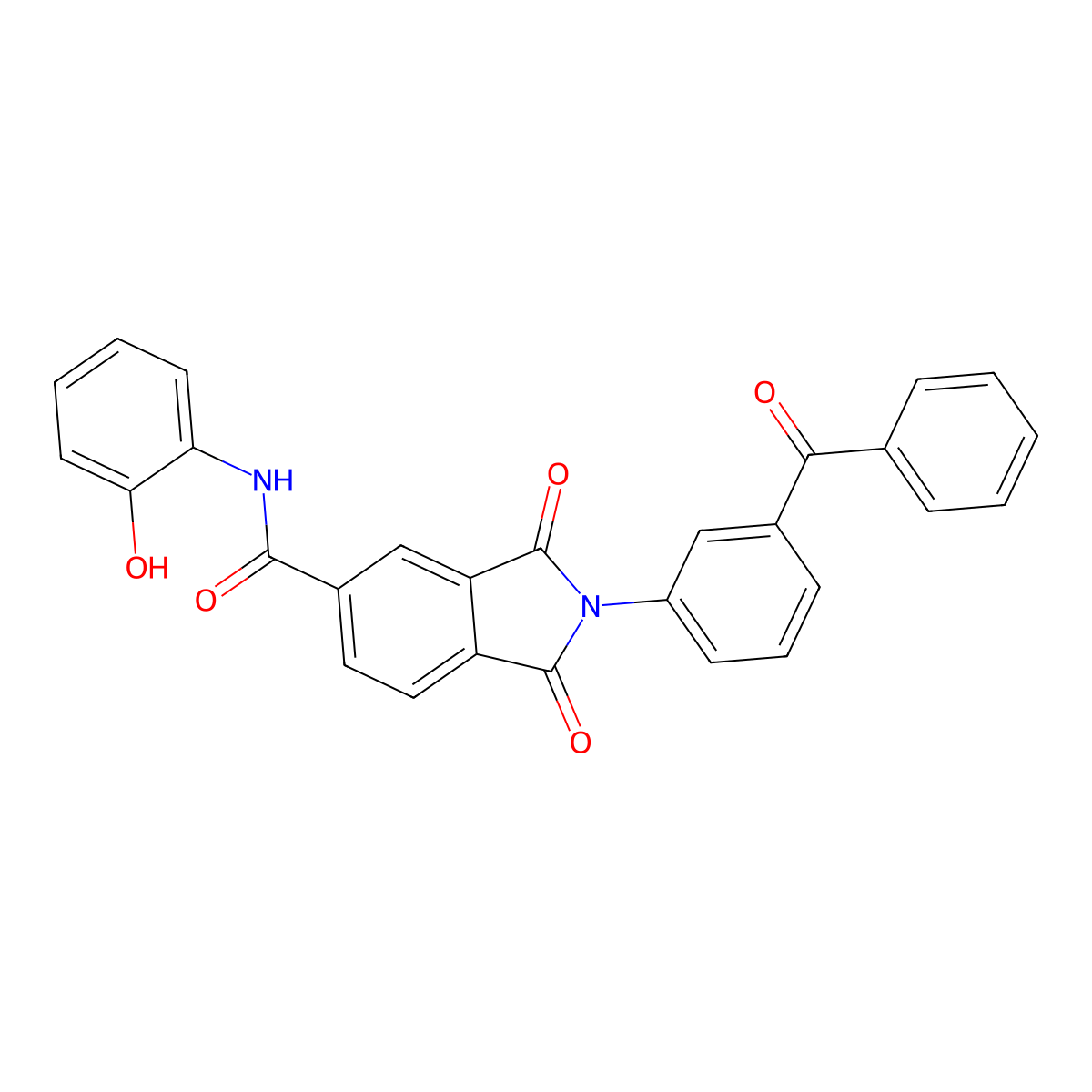 2-(3-benzoylphenyl)-N-(2-hydroxyphenyl)-1,3-dioxoisoindole-5-carboxamide molecular structure, CAS 314038-83-0