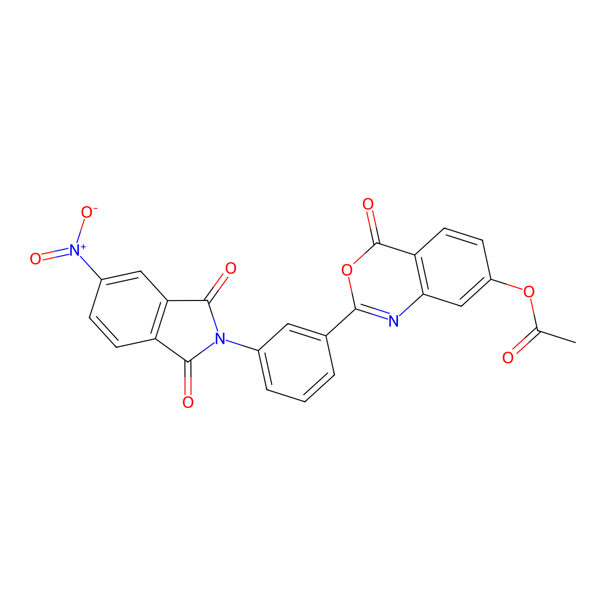 2-[3-(5-nitro-1,3-dioxo-1,3-dihydro-2H-isoindol-2-yl)phenyl]-4-oxo-4H-3,1-benzoxazin-7-yl acetate molecular structure, CAS 314039-04-8