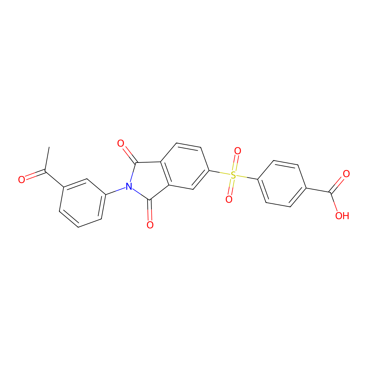 4-{[2-(3-acetylphenyl)-1,3-dioxo-2,3-dihydro-1H-isoindol-5-yl]sulfonyl}benzoic acid molecular structure, CAS 314039-08-2
