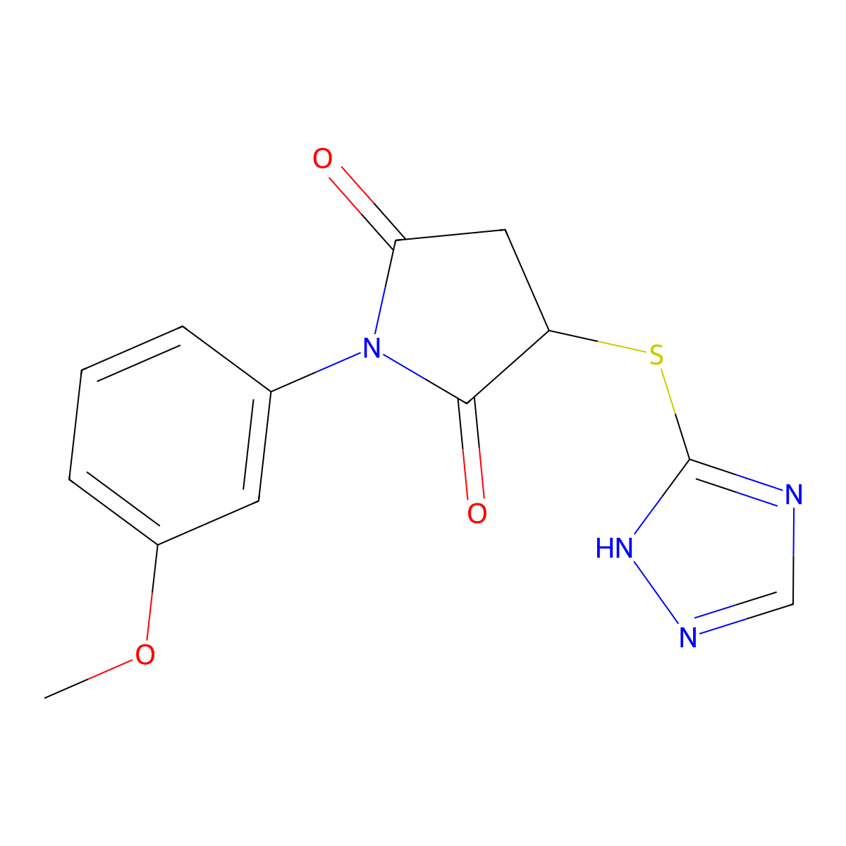 1-(3-methoxyphenyl)-3-(4H-1,2,4-triazol-3-ylsulfanyl)pyrrolidine-2,5-dione molecular structure, CAS 314039-36-6