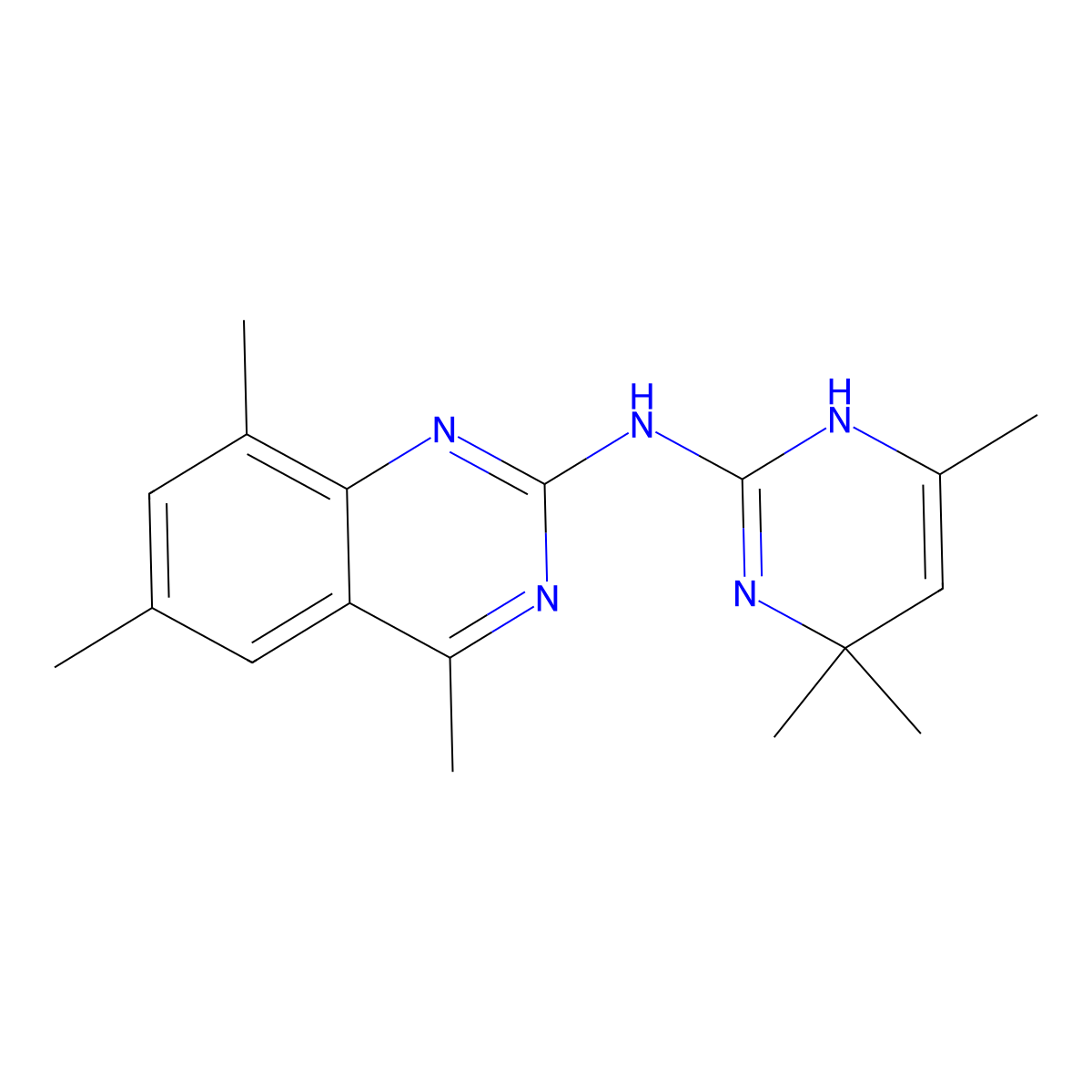 4,6,8-trimethyl-N-(4,4,6-trimethyl-1,4-dihydropyrimidin-2-yl)quinazolin-2-amine molecular structure, CAS 314039-40-2