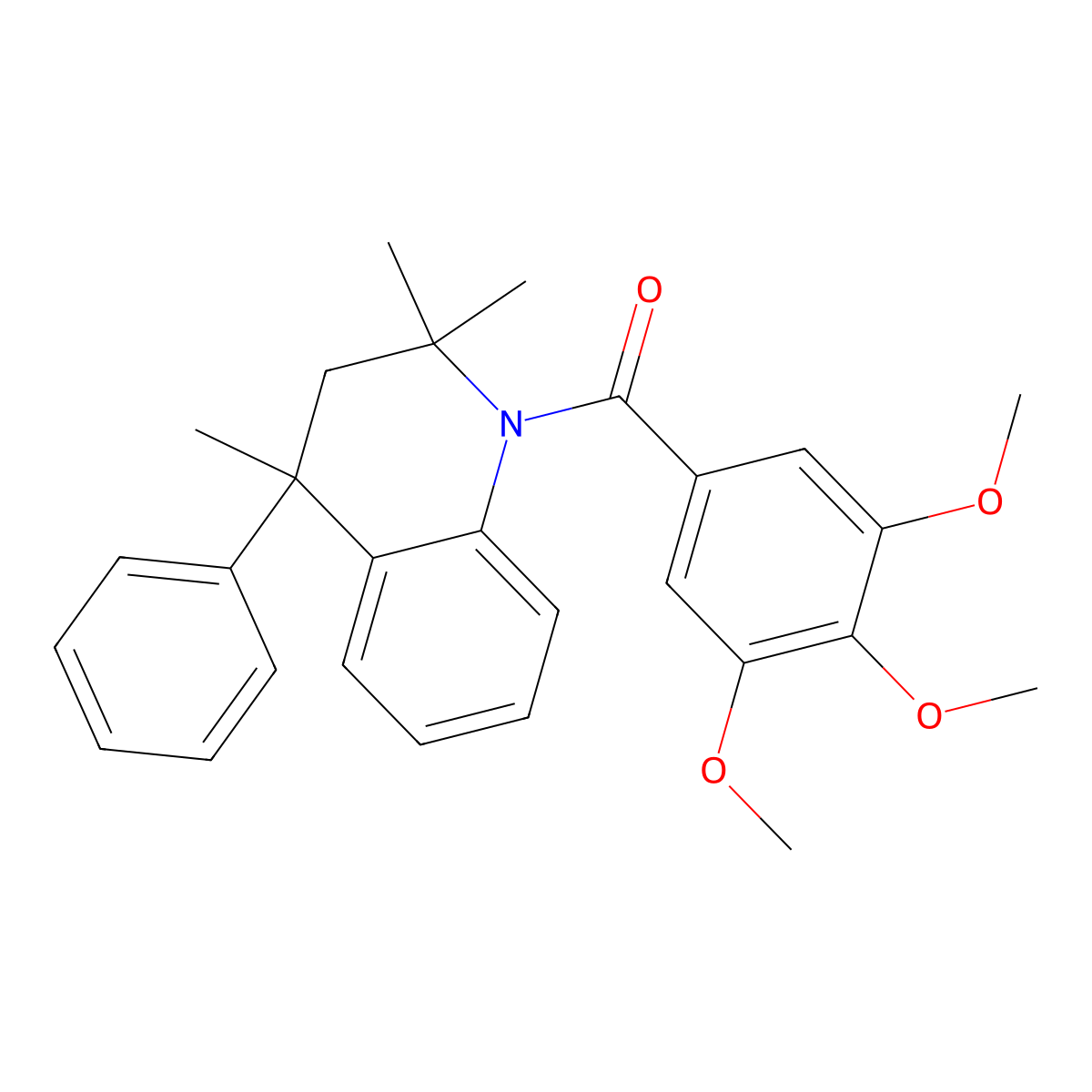 (3,4,5-trimethoxyphenyl)(2,2,4-trimethyl-4-phenyl-3,4-dihydroquinolin-1(2H)-yl)methanone molecular structure, CAS 314039-57-1
