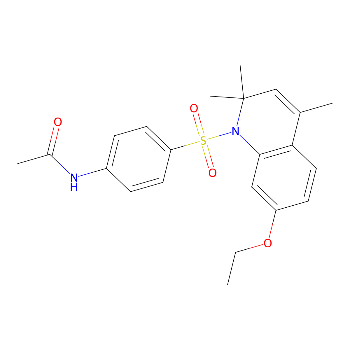 N-[4-(7-ethoxy-2,2,4-trimethylquinolin-1-yl)sulfonylphenyl]acetamide molecular structure, CAS 314039-65-1