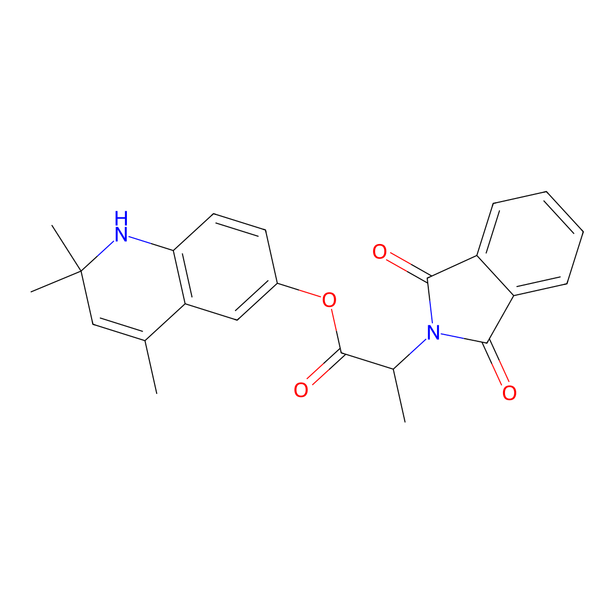 (2,2,4-trimethyl-1H-quinolin-6-yl) 2-(1,3-dioxoisoindol-2-yl)propanoate molecular structure, CAS 314039-68-4