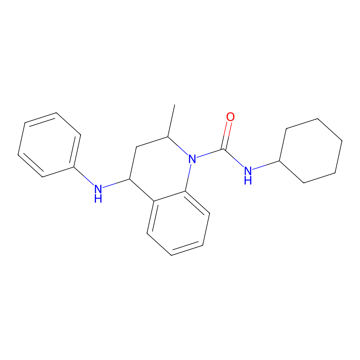 4-anilino-N-cyclohexyl-2-methyl-3,4-dihydroquinoline-1(2H)-carboxamide molecular structure, CAS 314039-82-2