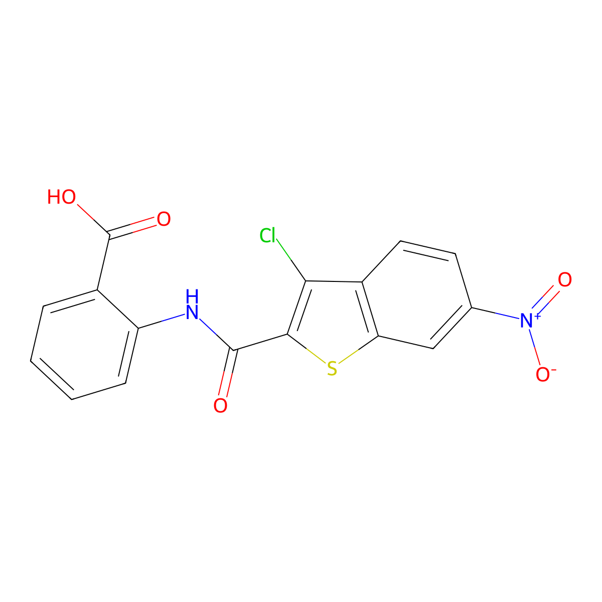 2-[(3-Chloro-6-nitro-1-benzothiophene-2-carbonyl)amino]benzoic acid molecular structure, CAS 314039-87-7