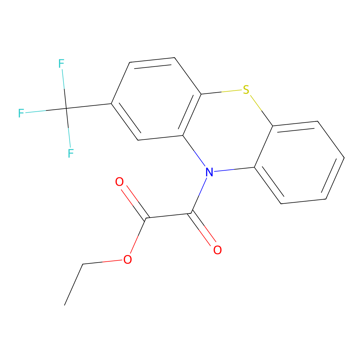 ethyl oxo[2-(trifluoromethyl)-10H-phenothiazin-10-yl]acetate molecular structure, CAS 314039-91-3