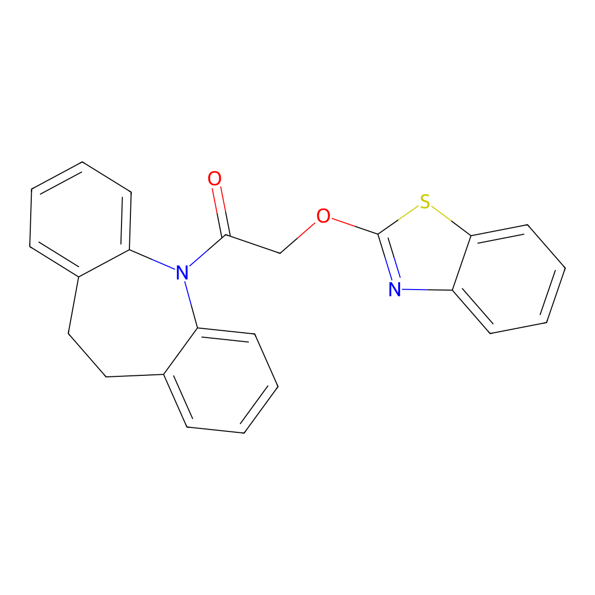 2-(1,3-benzothiazol-2-yloxy)-1-(10,11-dihydro-5H-dibenzo[b,f]azepin-5-yl)ethanone molecular structure, CAS 314039-93-5