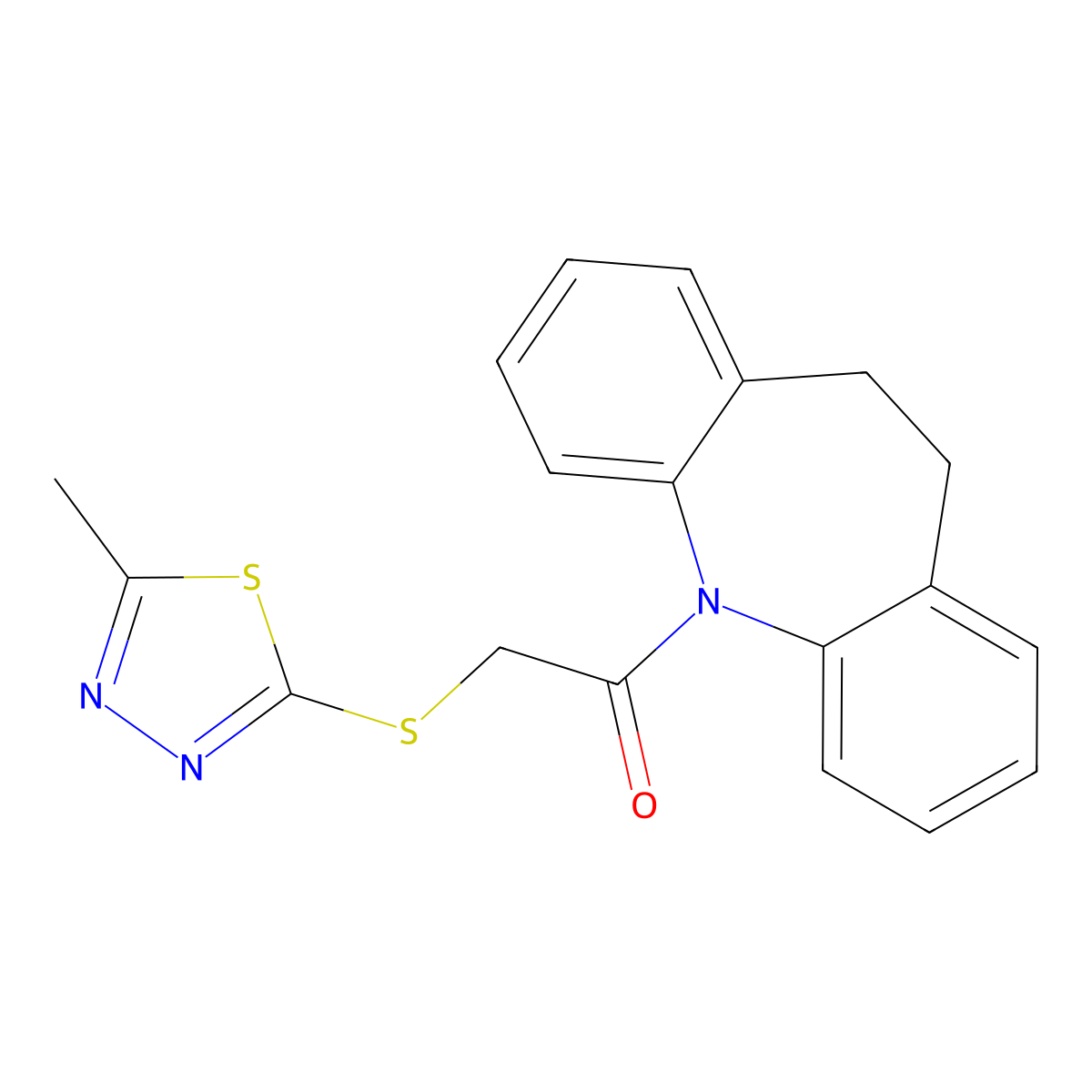 1-(10,11-dihydro-5H-dibenzo[b,f]azepin-5-yl)-2-[(5-methyl-1,3,4-thiadiazol-2-yl)sulfanyl]ethanone molecular structure, CAS 314039-94-6
