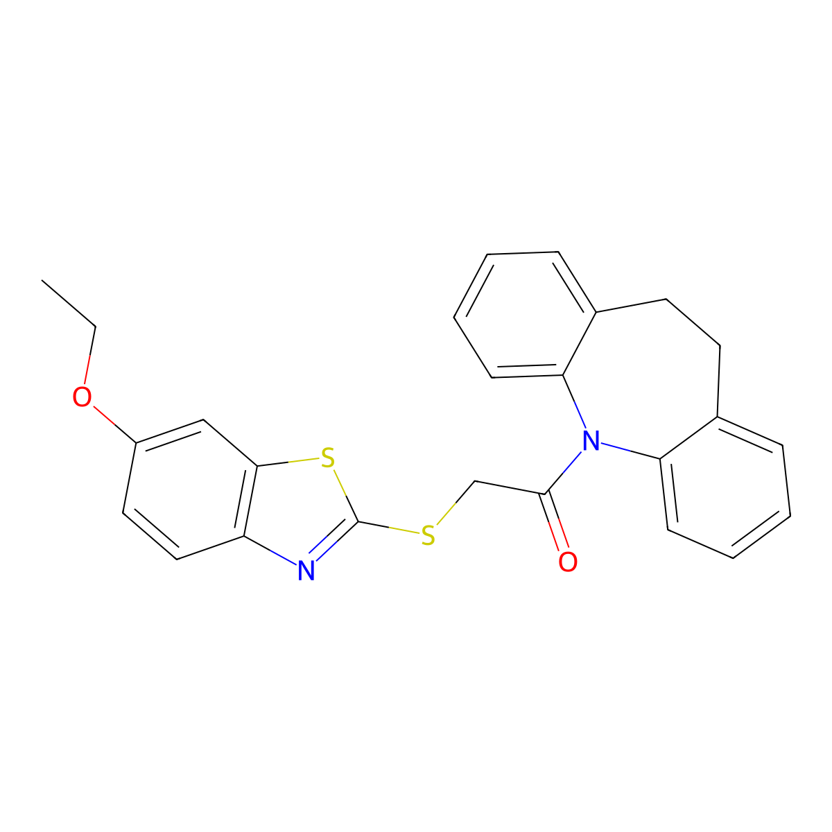 1-(10,11-dihydro-5H-dibenzo[b,f]azepin-5-yl)-2-[(6-ethoxy-1,3-benzothiazol-2-yl)sulfanyl]ethanone molecular structure, CAS 314039-95-7