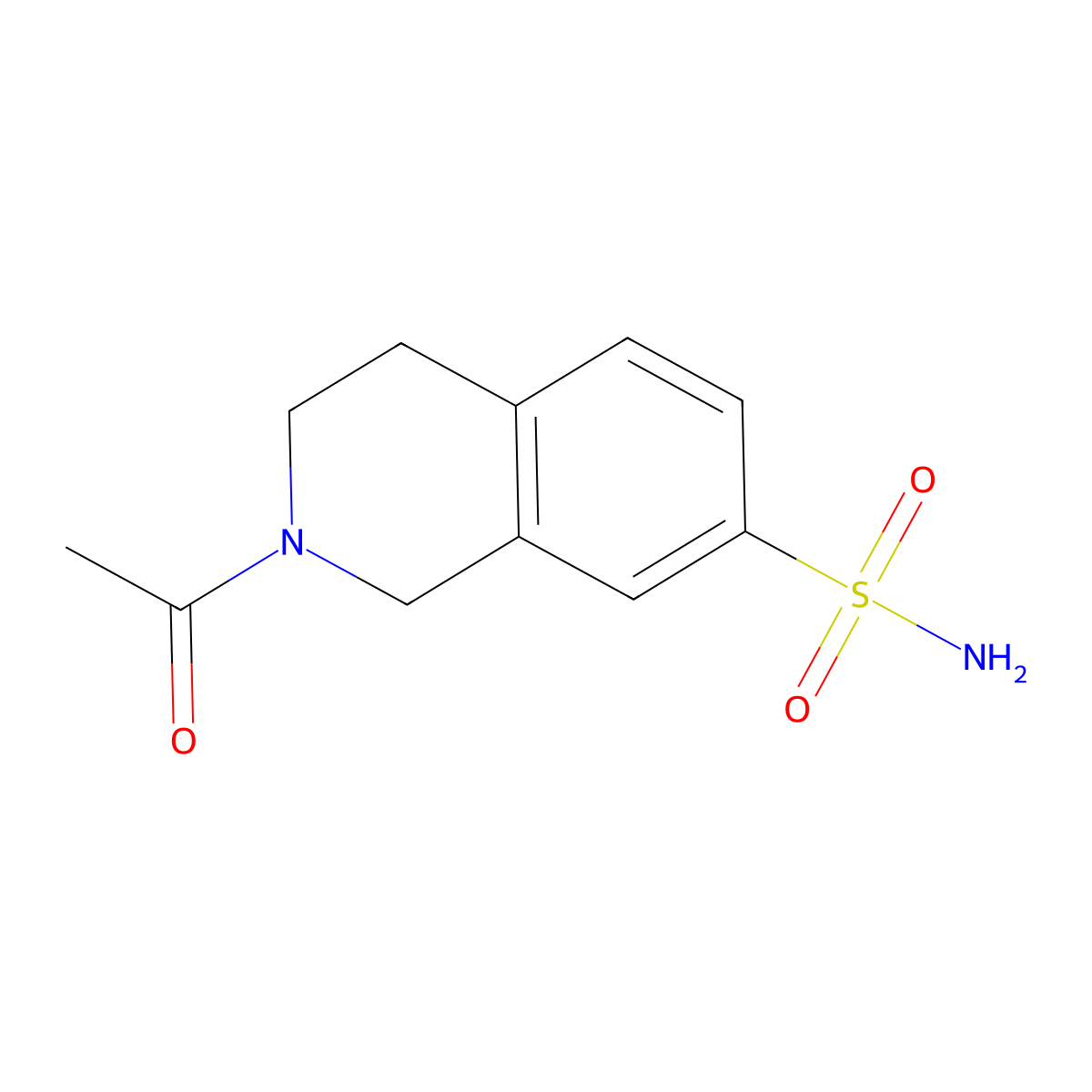 2-Acetyl-1,2,3,4-tetrahydroisoquinoline-7-sulphonamide molecular structure, CAS 31404-59-8