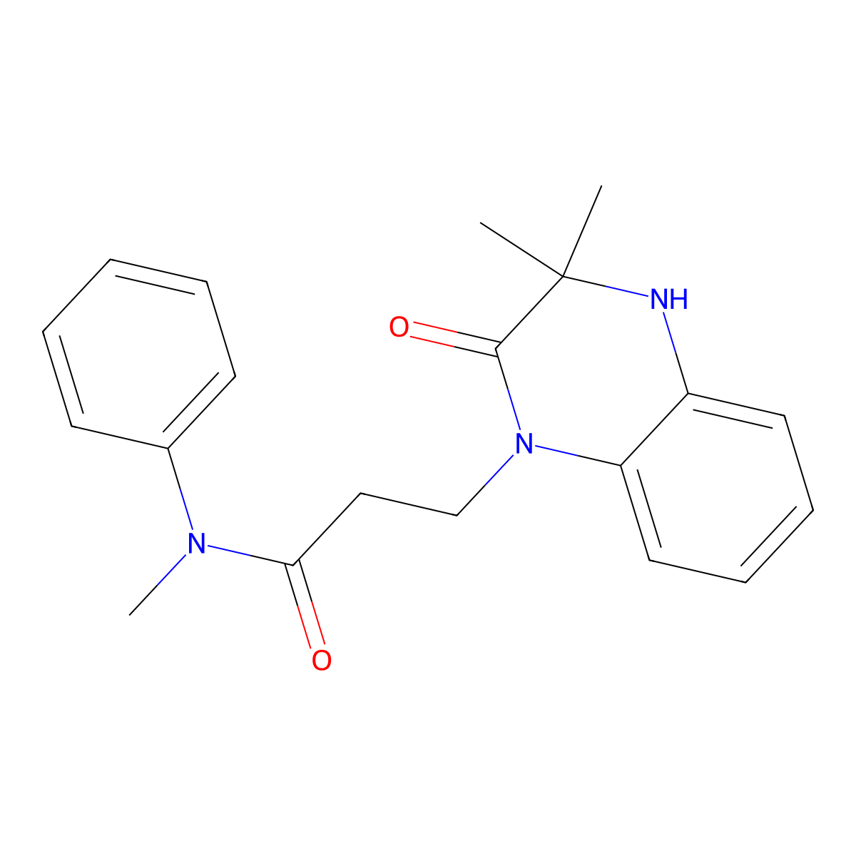 3-(3,3-dimethyl-2-oxo-4H-quinoxalin-1-yl)-N-methyl-N-phenylpropanamide molecular structure, CAS 314040-24-9