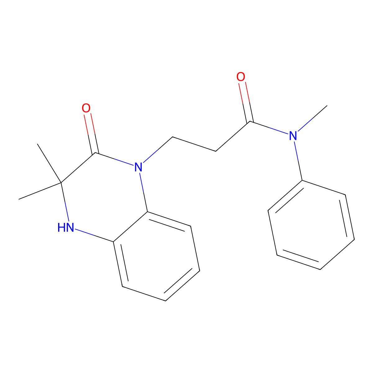 3-(3,3-dimethyl-2-oxo-4H-quinoxalin-1-yl)-N-methyl-N-phenylpropanamide molecular structure, CAS 314040-24-9