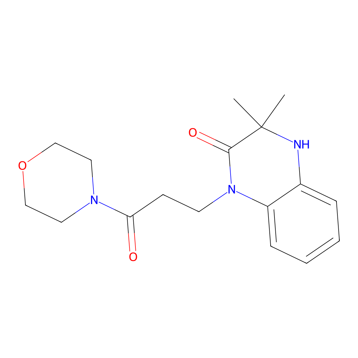 3,3-dimethyl-1-(3-morpholin-4-yl-3-oxopropyl)-4H-quinoxalin-2-one molecular structure, CAS 314040-25-0