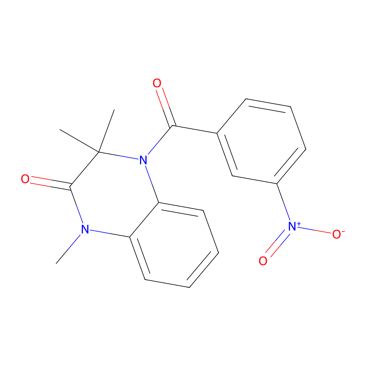 1,3,3-Trimethyl-4-(3-nitrobenzoyl)quinoxalin-2-one molecular structure, CAS 314040-27-2
