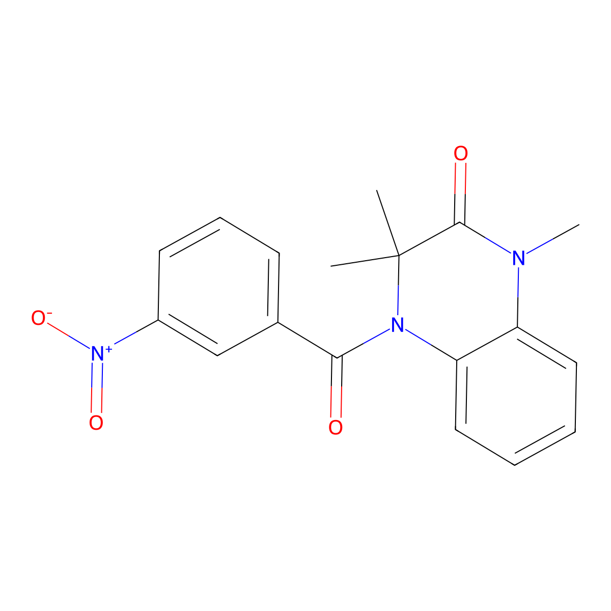 1,3,3-Trimethyl-4-(3-nitrobenzoyl)quinoxalin-2-one molecular structure, CAS 314040-27-2