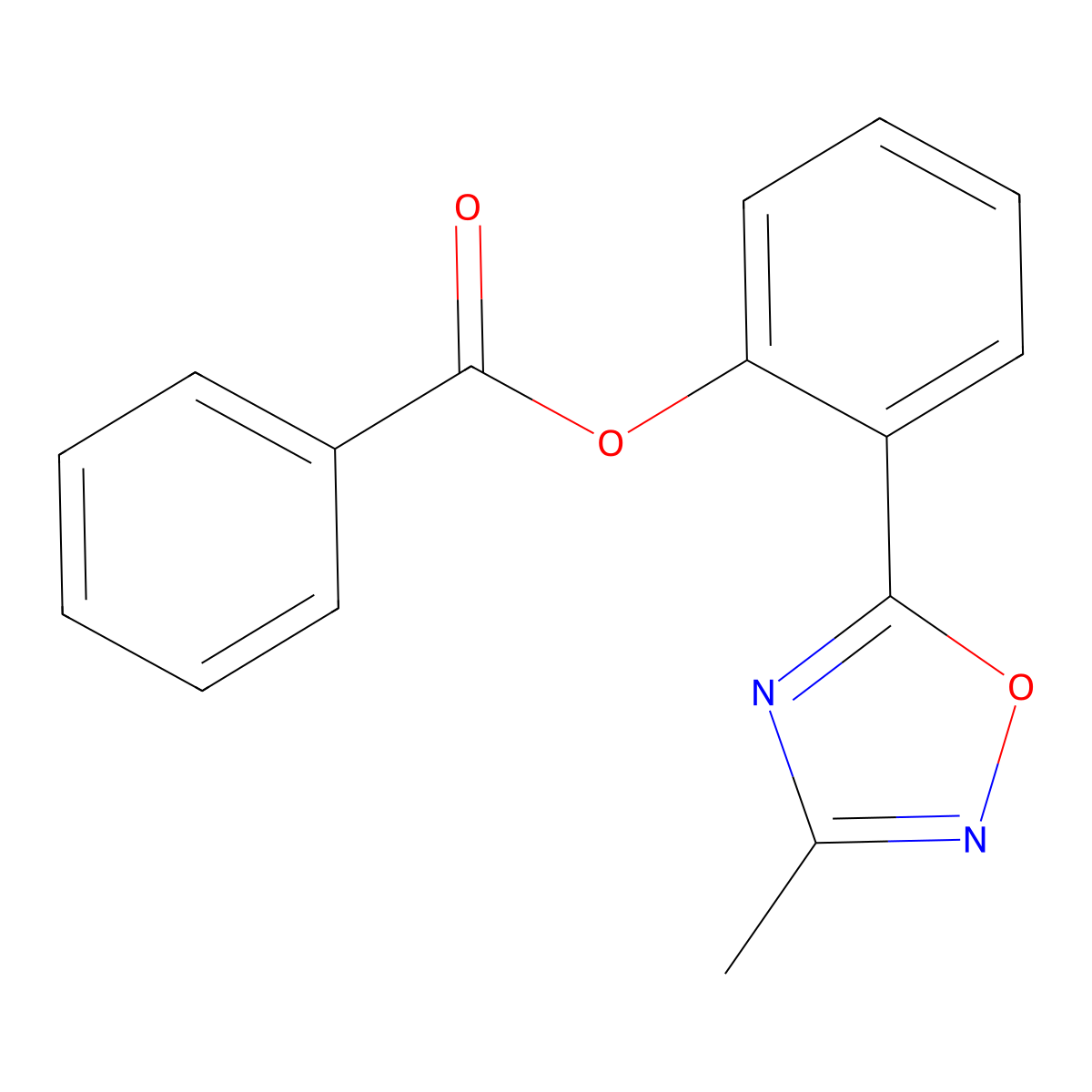 2-(3-Methyl-1,2,4-oxadiazol-5-yl)phenyl benzoate molecular structure, CAS 314040-31-8