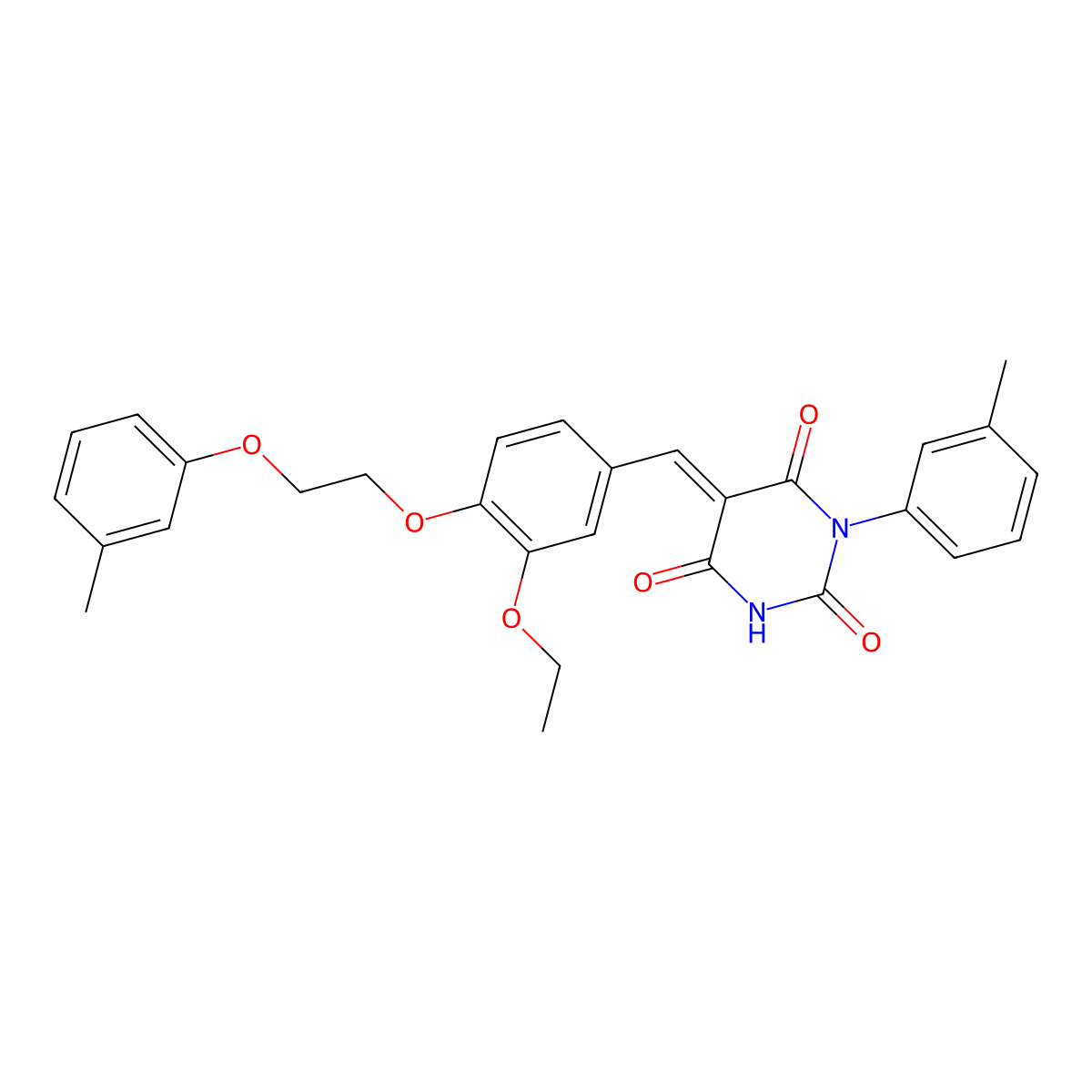 5-[[3-Ethoxy-4-[2-(3-methylphenoxy)ethoxy]phenyl]methylene]-1-(3-methylphenyl)-2,4,6(1H,3H,5H)-pyrimidinetrione molecular structure, CAS 314040-99-8