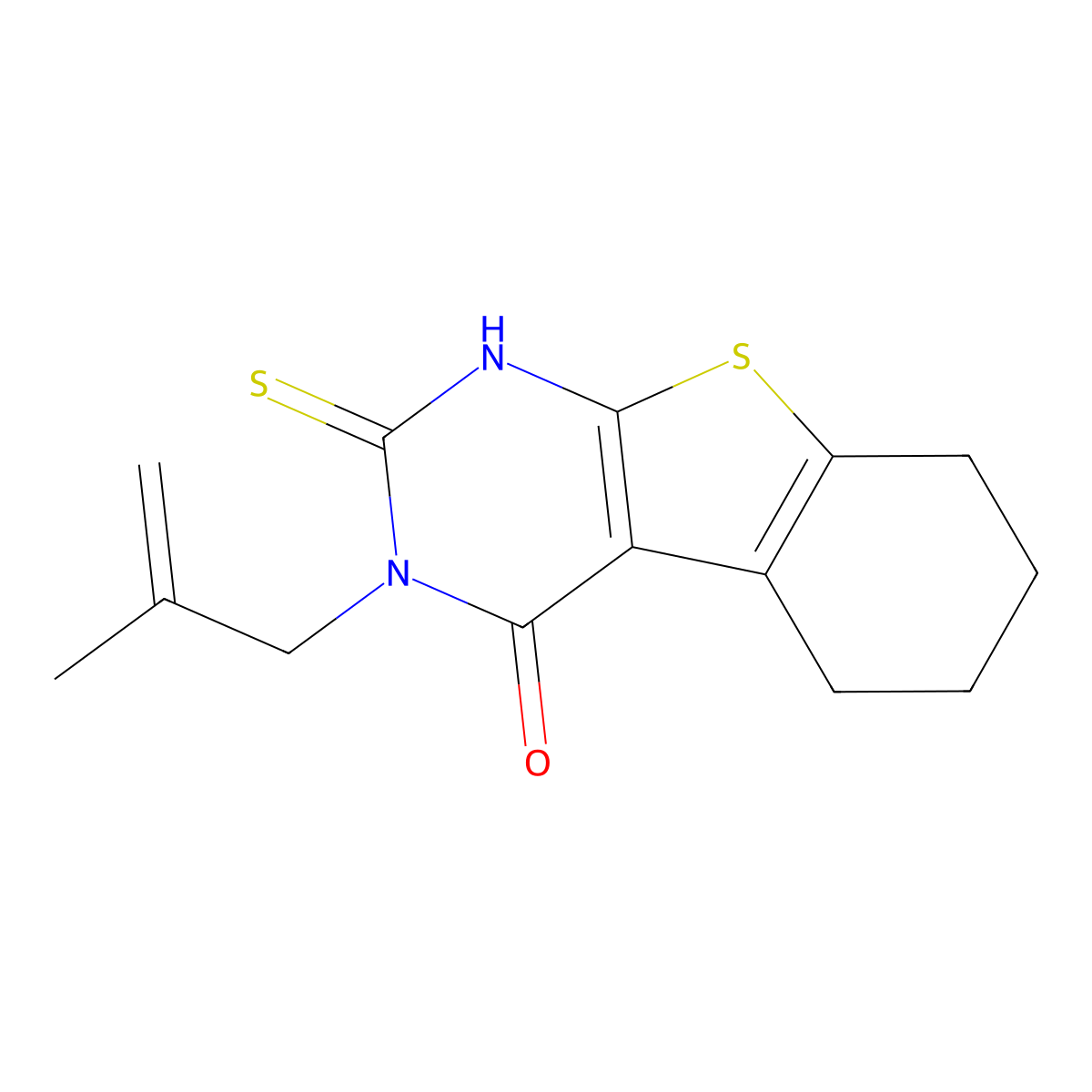 3-(2-methyl-2-propenyl)-2-sulfanyl-5,6,7,8-tetrahydro[1]benzothieno[2,3-d]pyrimidin-4(3H)-one molecular structure, CAS 314041-96-8