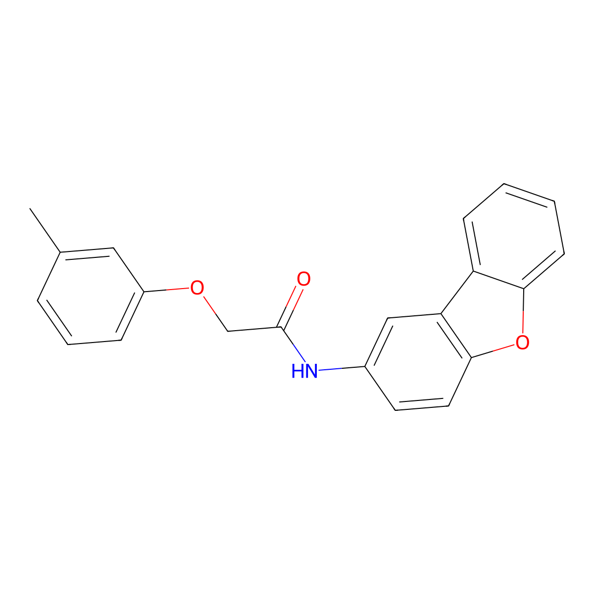 N-dibenzofuran-2-yl-2-(3-methylphenoxy)acetamide molecular structure, CAS 314042-18-7