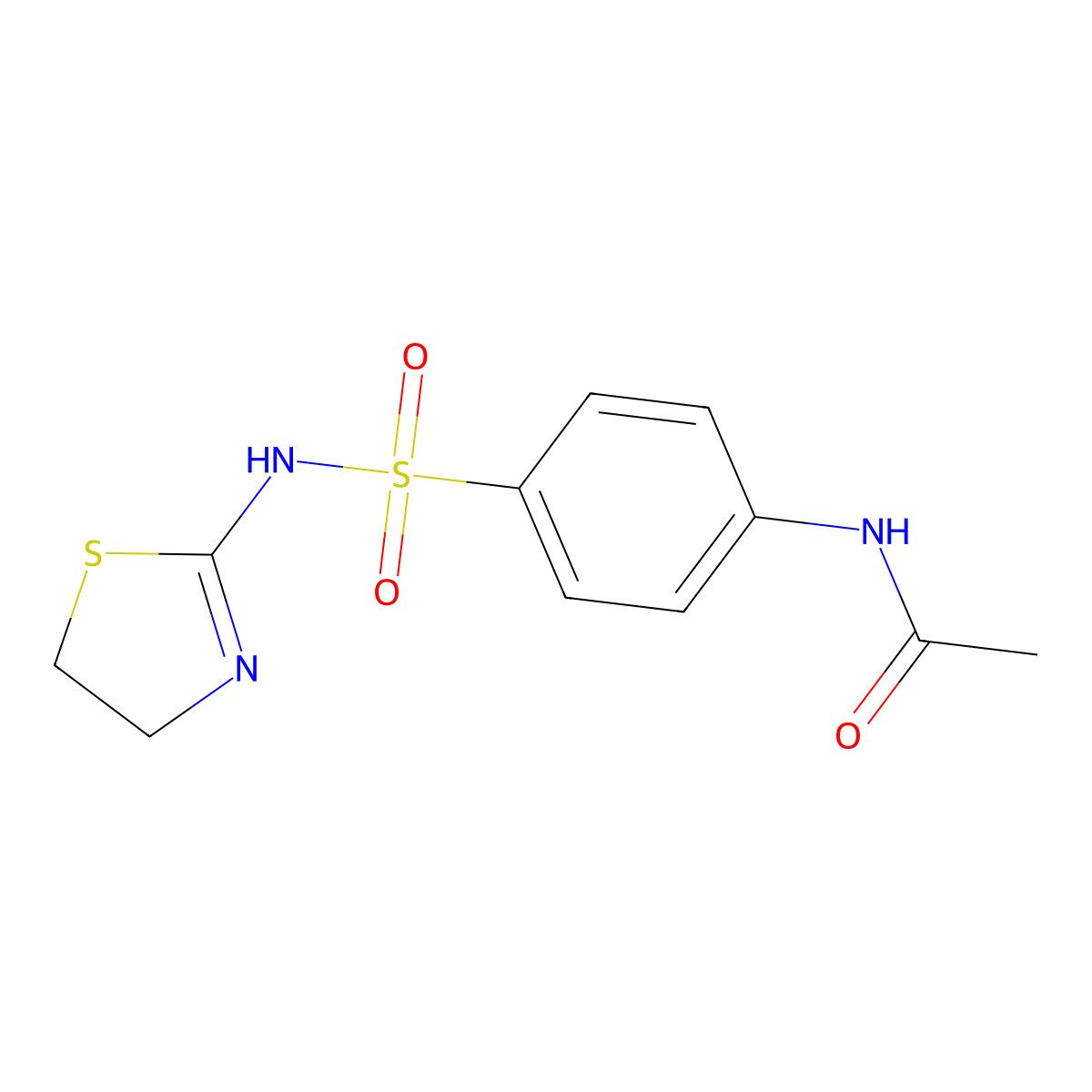 N-(4-((2,5-Thiazolinylamino)sulfonyl)phenyl)ethanamide molecular structure, CAS 314042-66-5