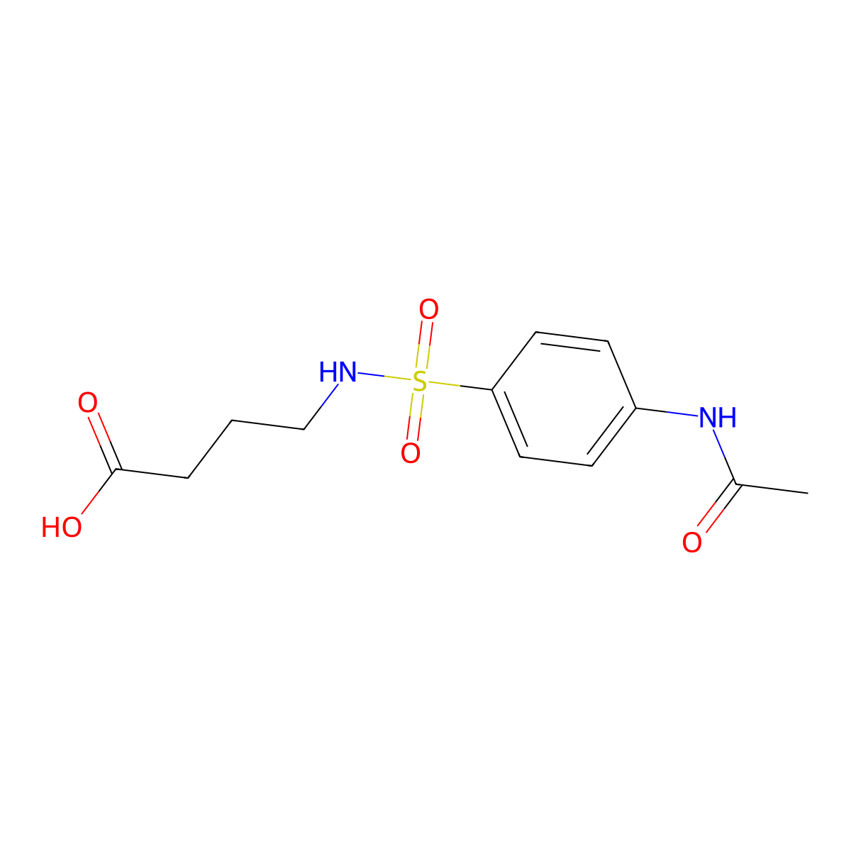 4-(4-Acetamidobenzenesulfonamido)butanoic acid molecular structure, CAS 314042-68-7