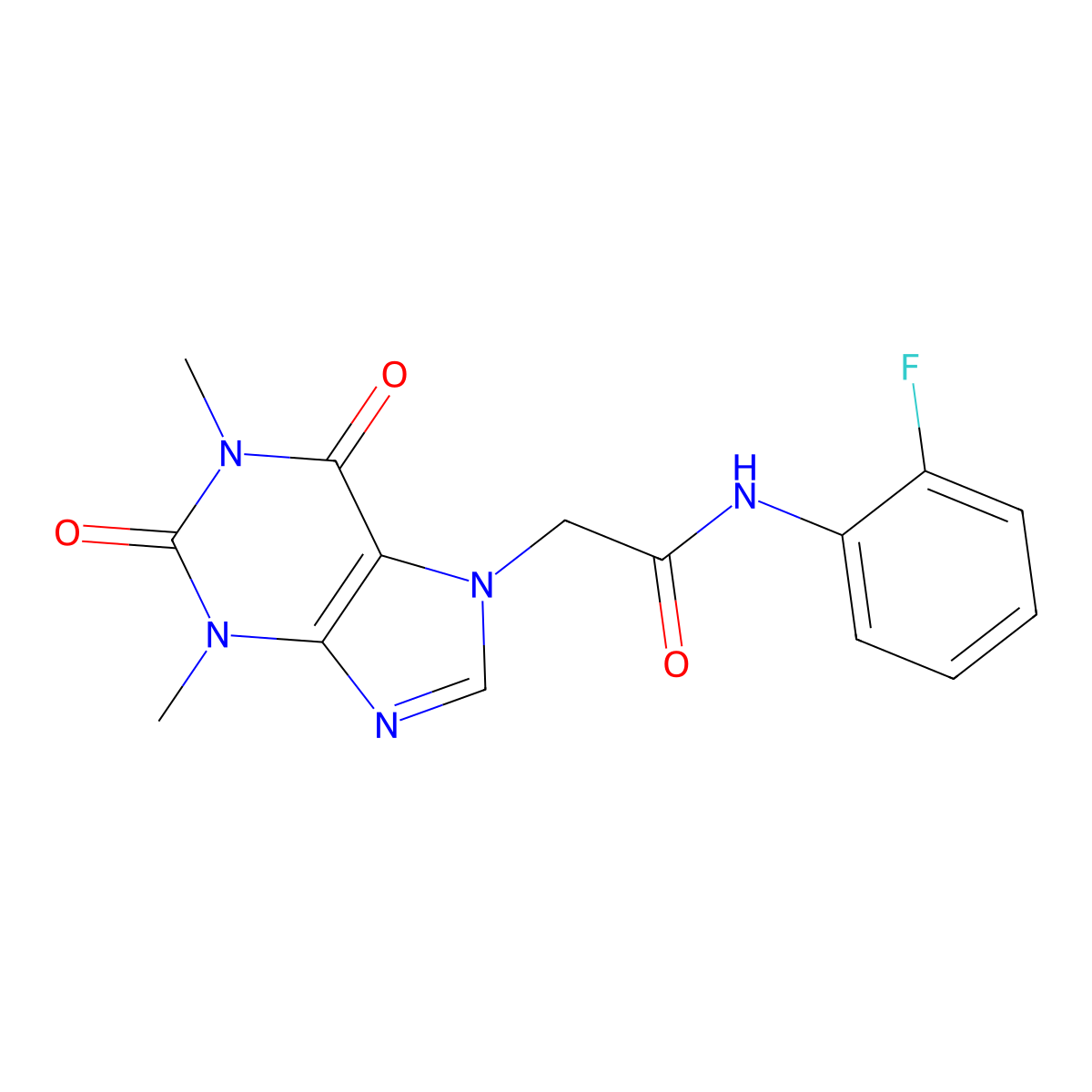 2-(1,3-dimethyl-2,6-dioxo-1,2,3,6-tetrahydro-7H-purin-7-yl)-N-(2-fluorophenyl)acetamide molecular structure, CAS 314042-87-0