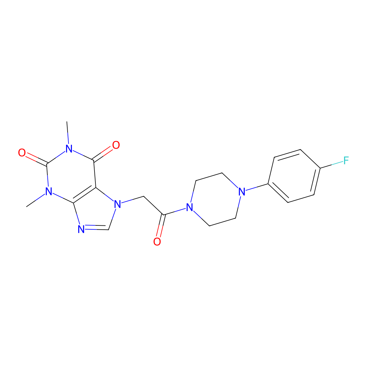 7-{2-[4-(4-fluorophenyl)-1-piperazinyl]-2-oxoethyl}-1,3-dimethyl-3,7-dihydro-1H-purine-2,6-dione molecular structure, CAS 314042-91-6
