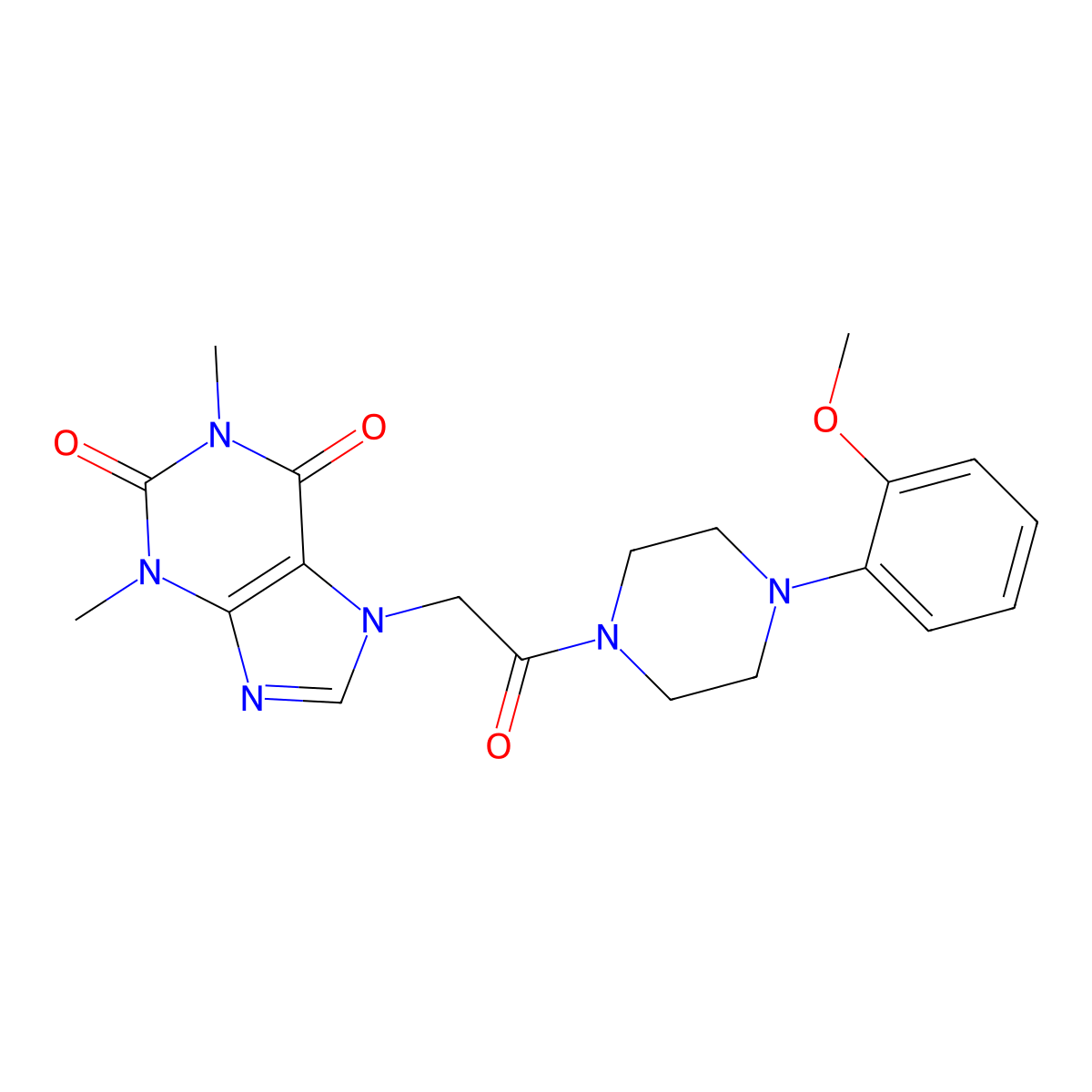7-[2-[4-(2-Methoxyphenyl)piperazin-1-yl]-2-oxoethyl]-1,3-dimethylpurine-2,6-dione molecular structure, CAS 314042-92-7