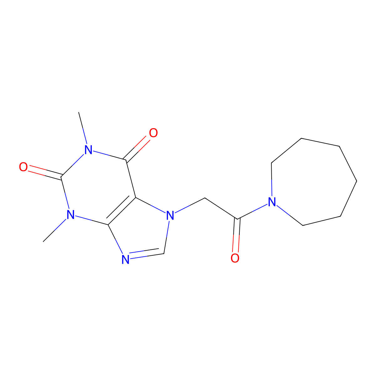 7-[2-(Azepan-1-yl)-2-oxoethyl]-1,3-dimethylpurine-2,6-dione molecular structure, CAS 314042-93-8