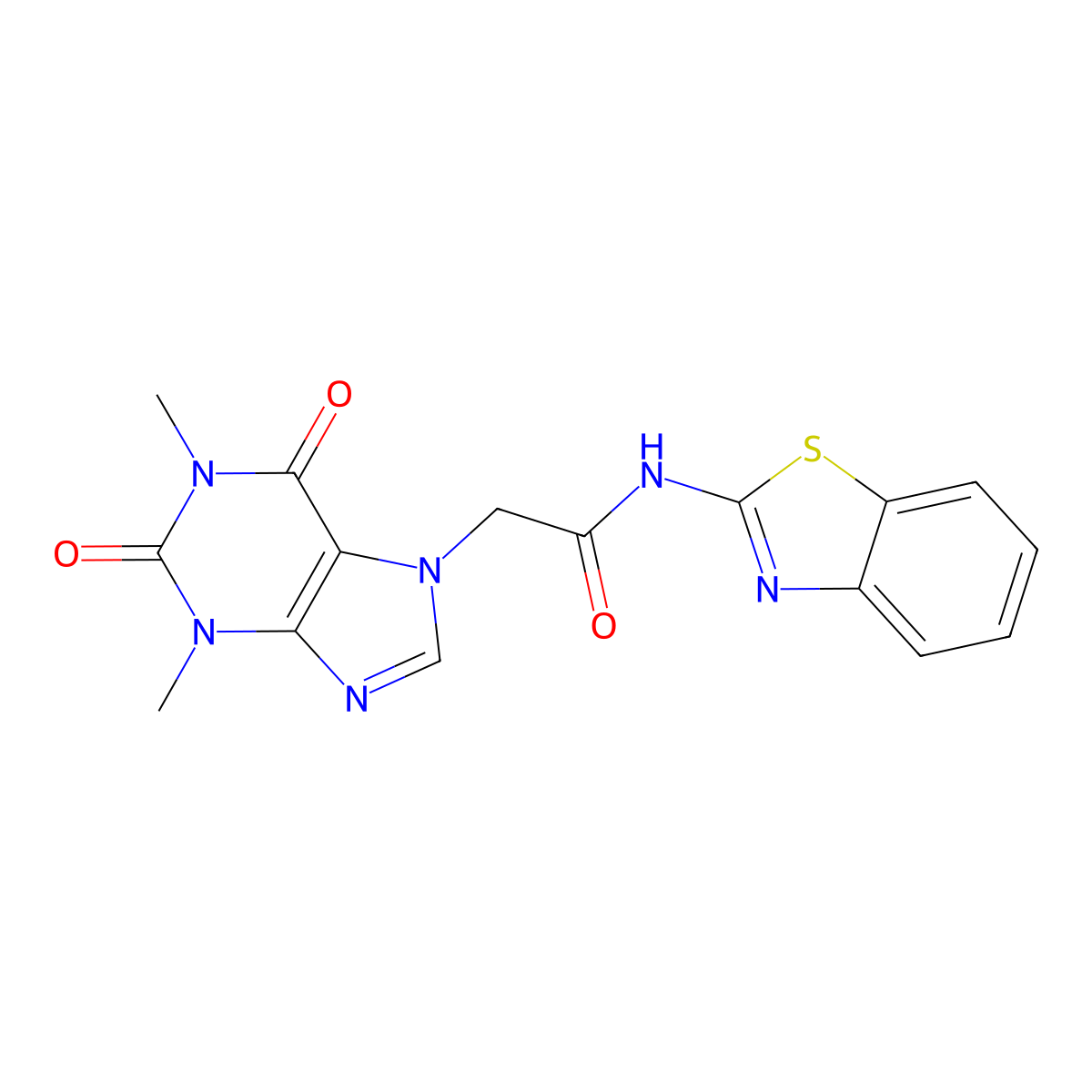 N-(1,3-benzothiazol-2-yl)-2-(1,3-dimethyl-2,6-dioxopurin-7-yl)acetamide molecular structure, CAS 314042-98-3