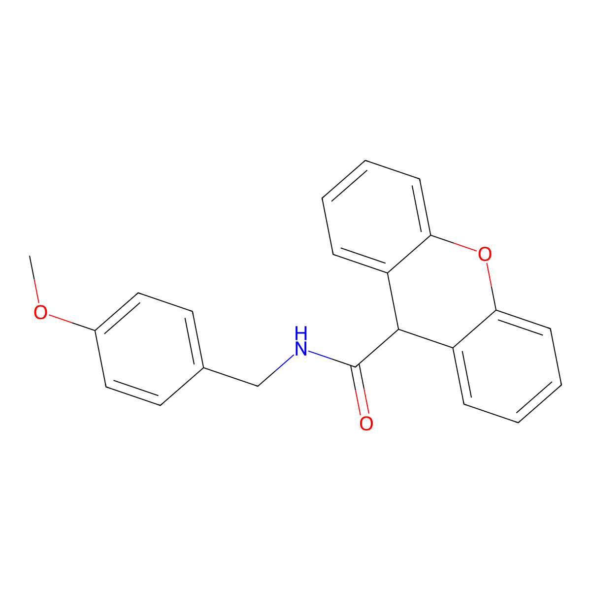 N-(4-methoxybenzyl)-9H-xanthene-9-carboxamide molecular structure, CAS 314042-99-4