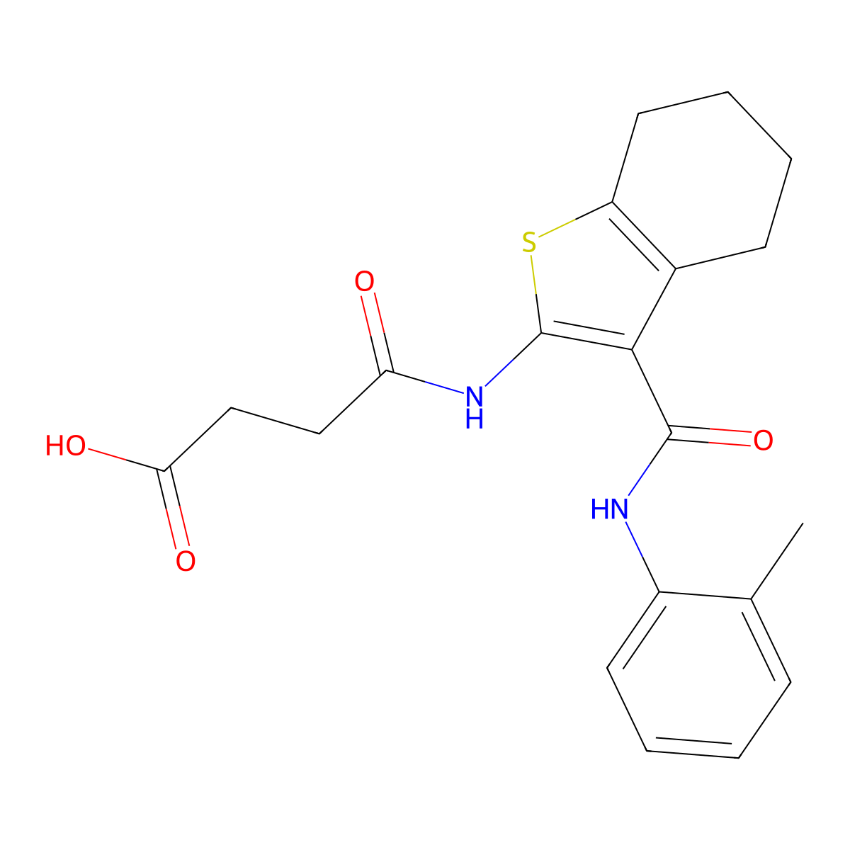 4-Oxo-4-{[3-(2-toluidinocarbonyl)-4,5,6,7-tetrahydro-1-benzothien-2-yl]amino}butanoic acid molecular structure, CAS 314043-06-6