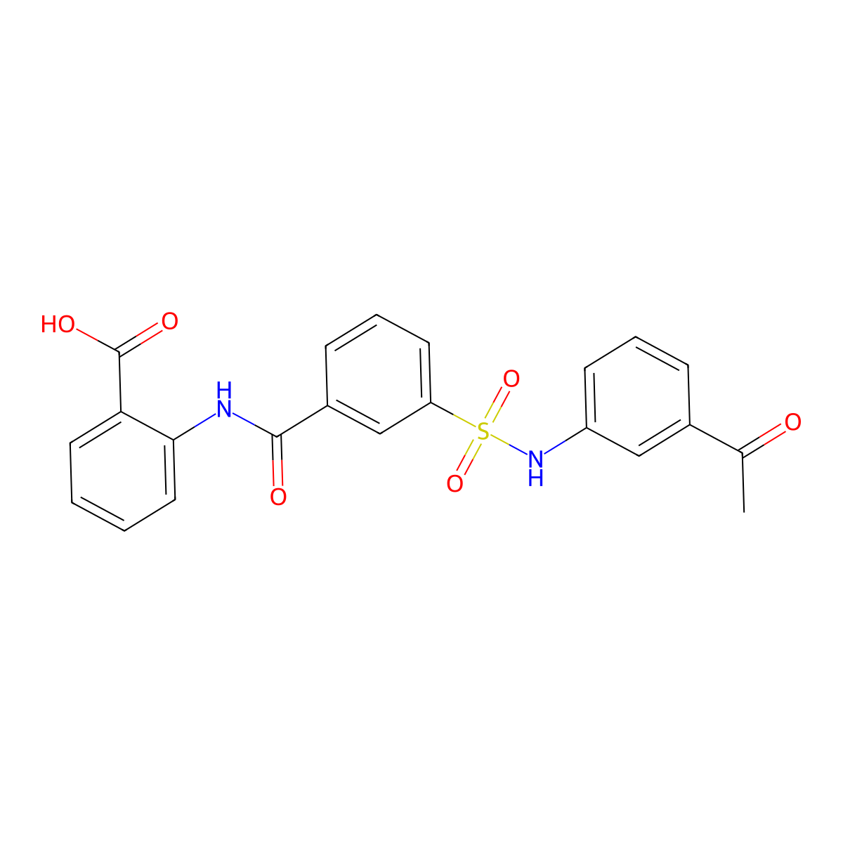 2-({3-[(3-Acetylanilino)sulfonyl]benzoyl}amino)benzoic acid molecular structure, CAS 314043-31-7
