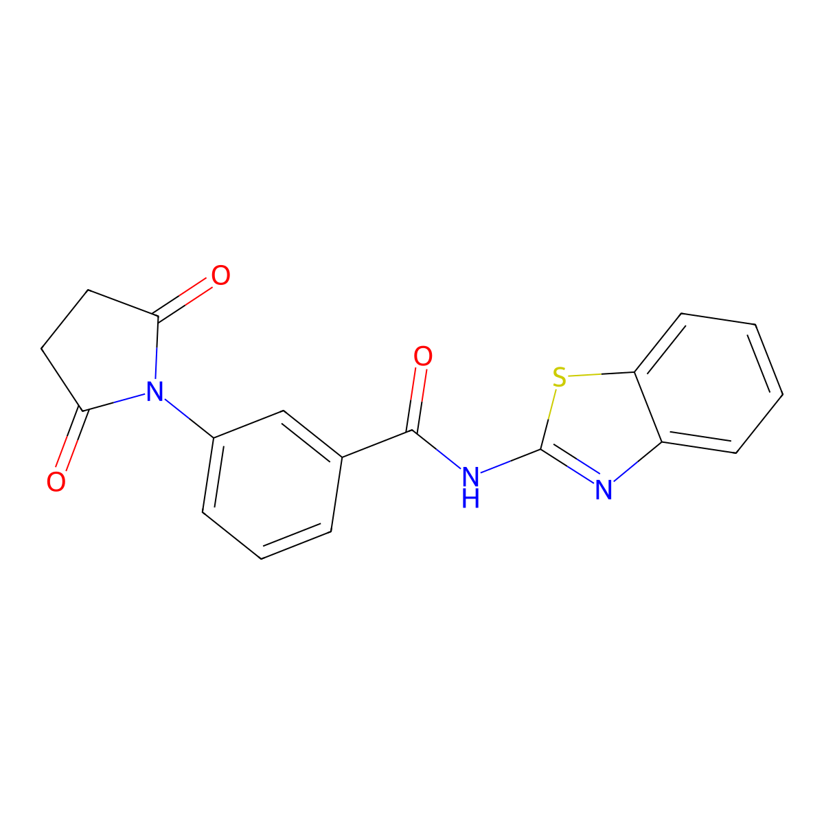 N-(1,3-benzothiazol-2-yl)-3-(2,5-dioxopyrrolidin-1-yl)benzamide molecular structure, CAS 314043-88-4