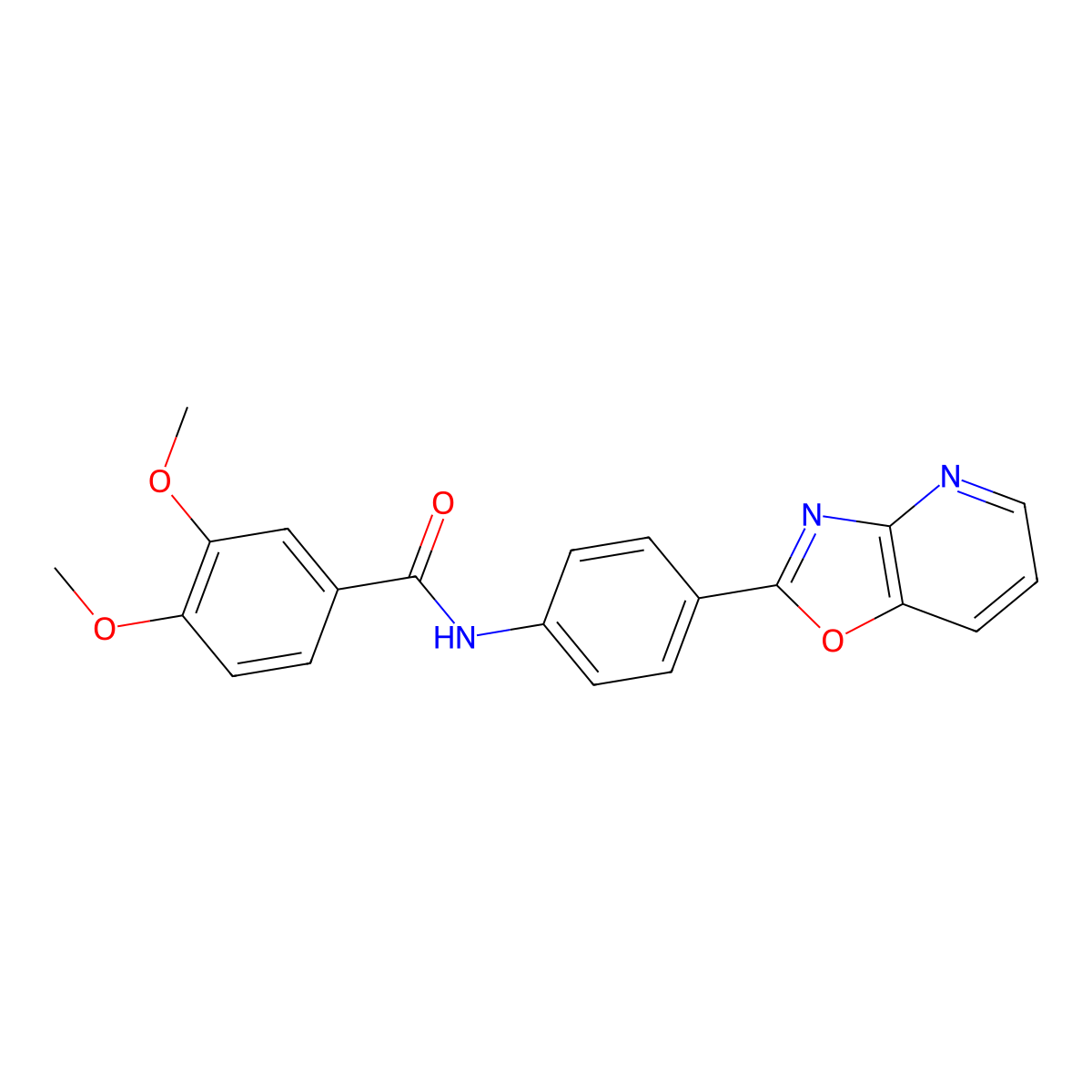 3,4-dimethoxy-N-[4-([1,3]oxazolo[4,5-b]pyridin-2-yl)phenyl]benzamide molecular structure, CAS 314044-24-1