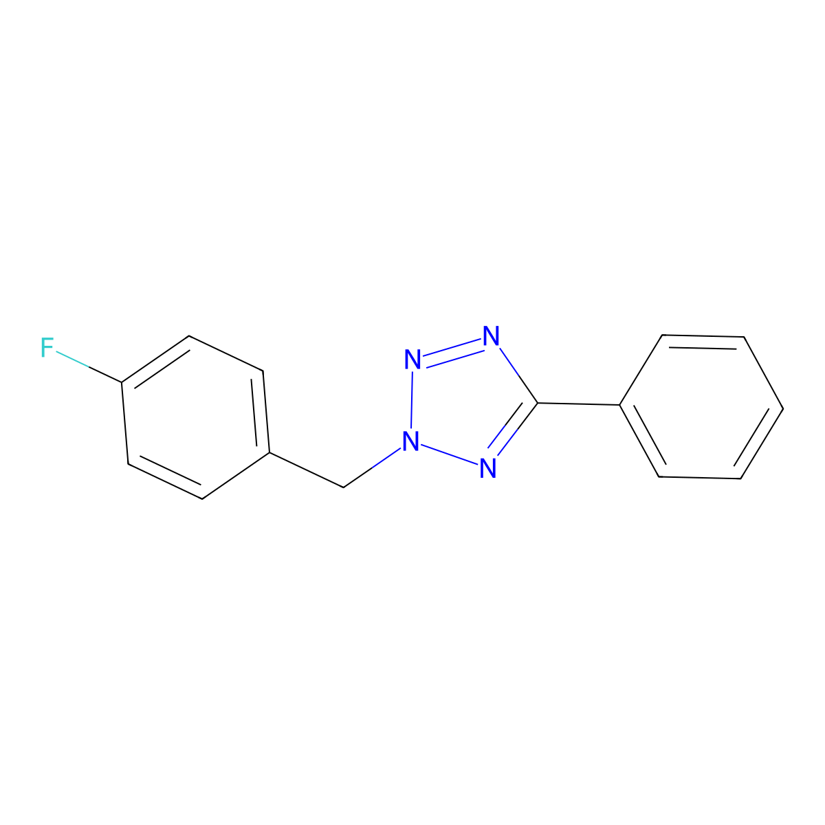 2-[(4-Fluorophenyl)methyl]-5-phenyltetrazole molecular structure, CAS 314044-38-7