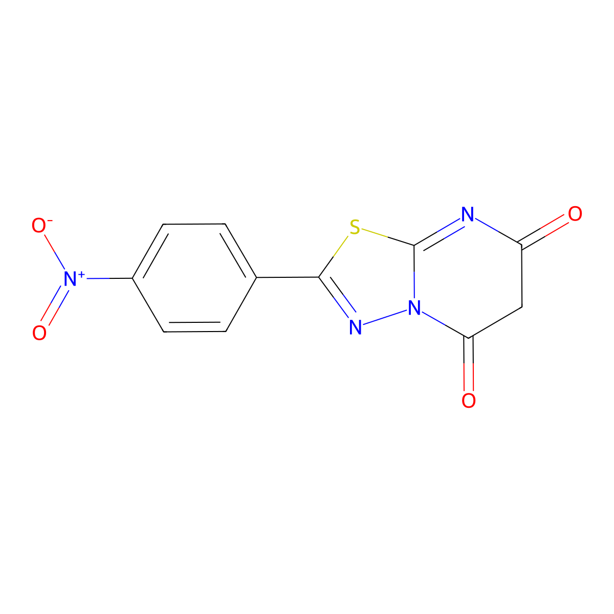 2-(4-nitrophenyl)-5H-[1,3,4]thiadiazolo[3,2-a]pyrimidine-5,7(6H)-dione molecular structure, CAS 314045-42-6