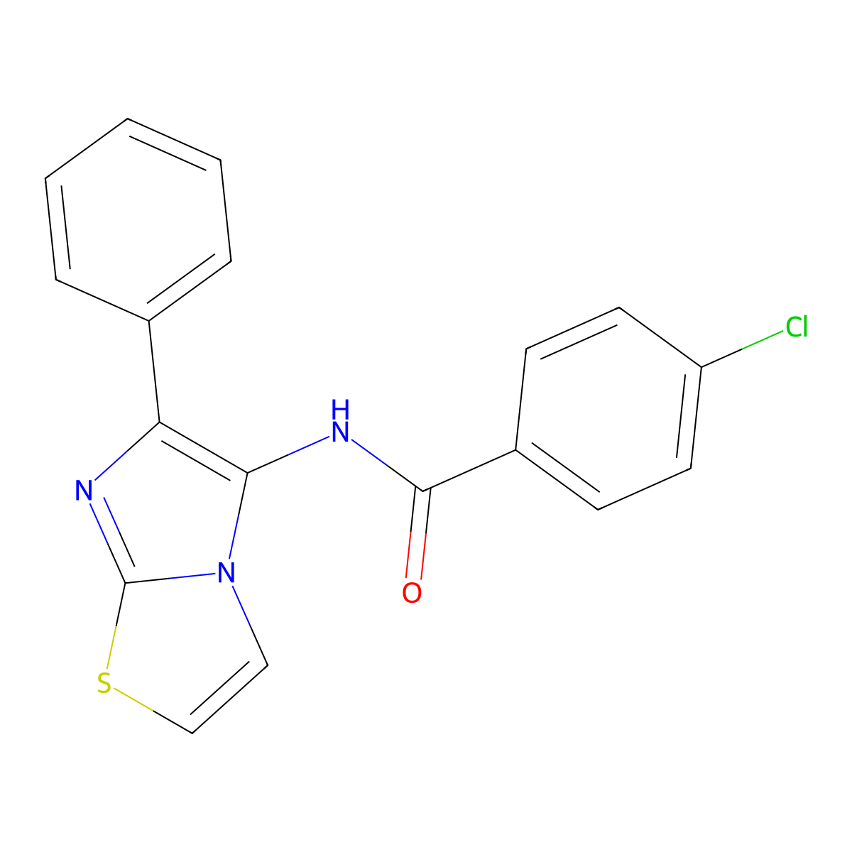 4-chloro-N-(6-phenylimidazo[2,1-b][1,3]thiazol-5-yl)benzamide molecular structure, CAS 314045-84-6
